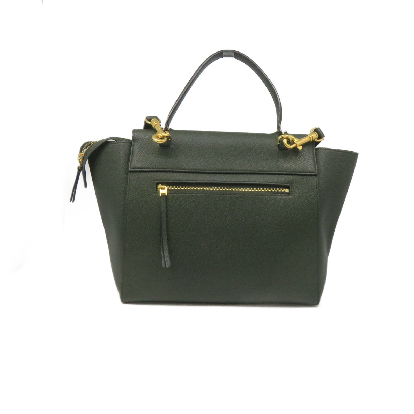 CELINE Cowhide Leather Mini Belt Bag 2Way Shoulder Bag Handle Shoulder Bag Green