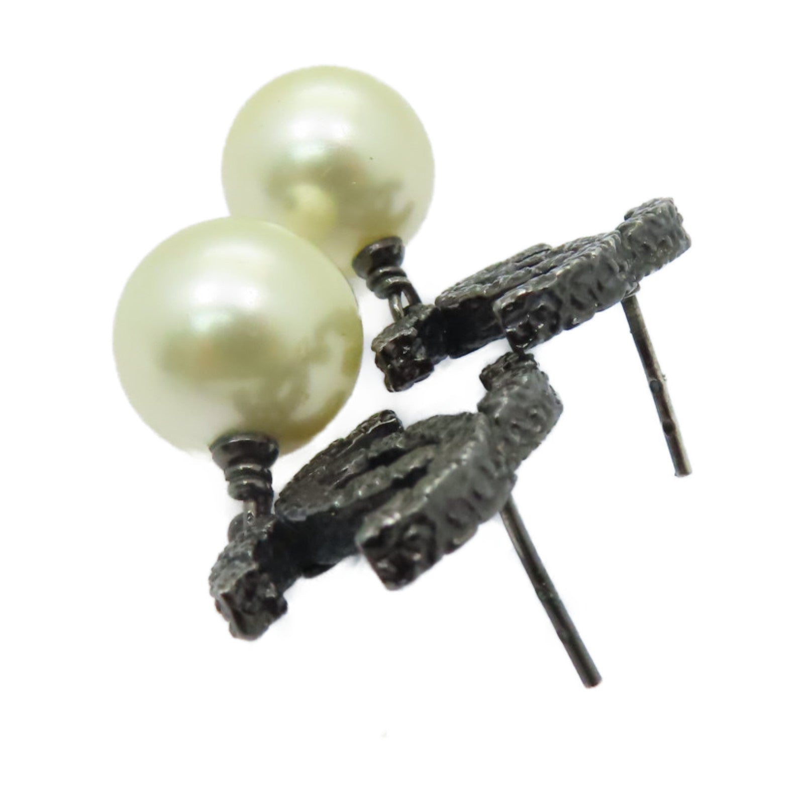 CHANEL 金屬Earrings耳環黑色/白色