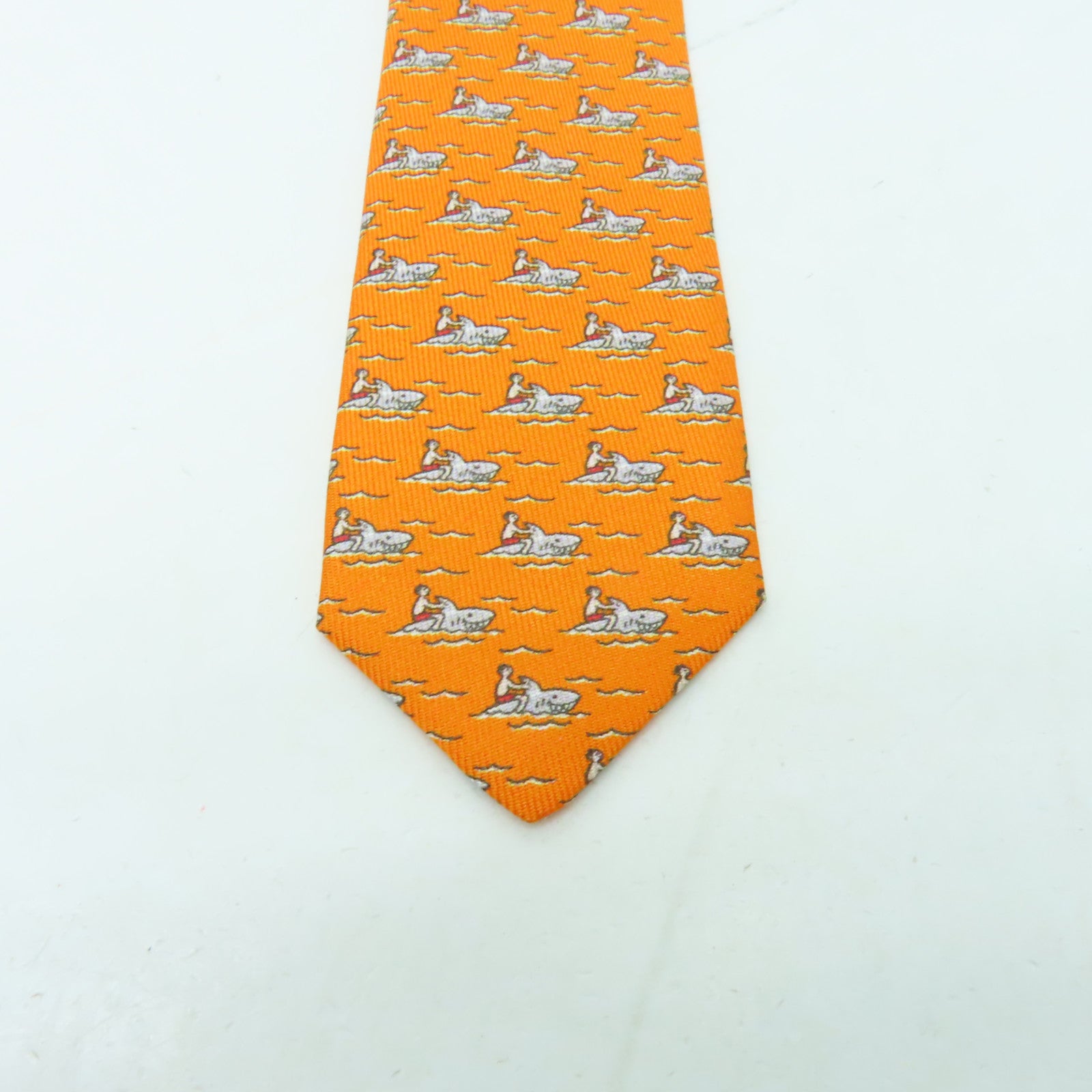 HERMES 丝质Necktie领带橙色