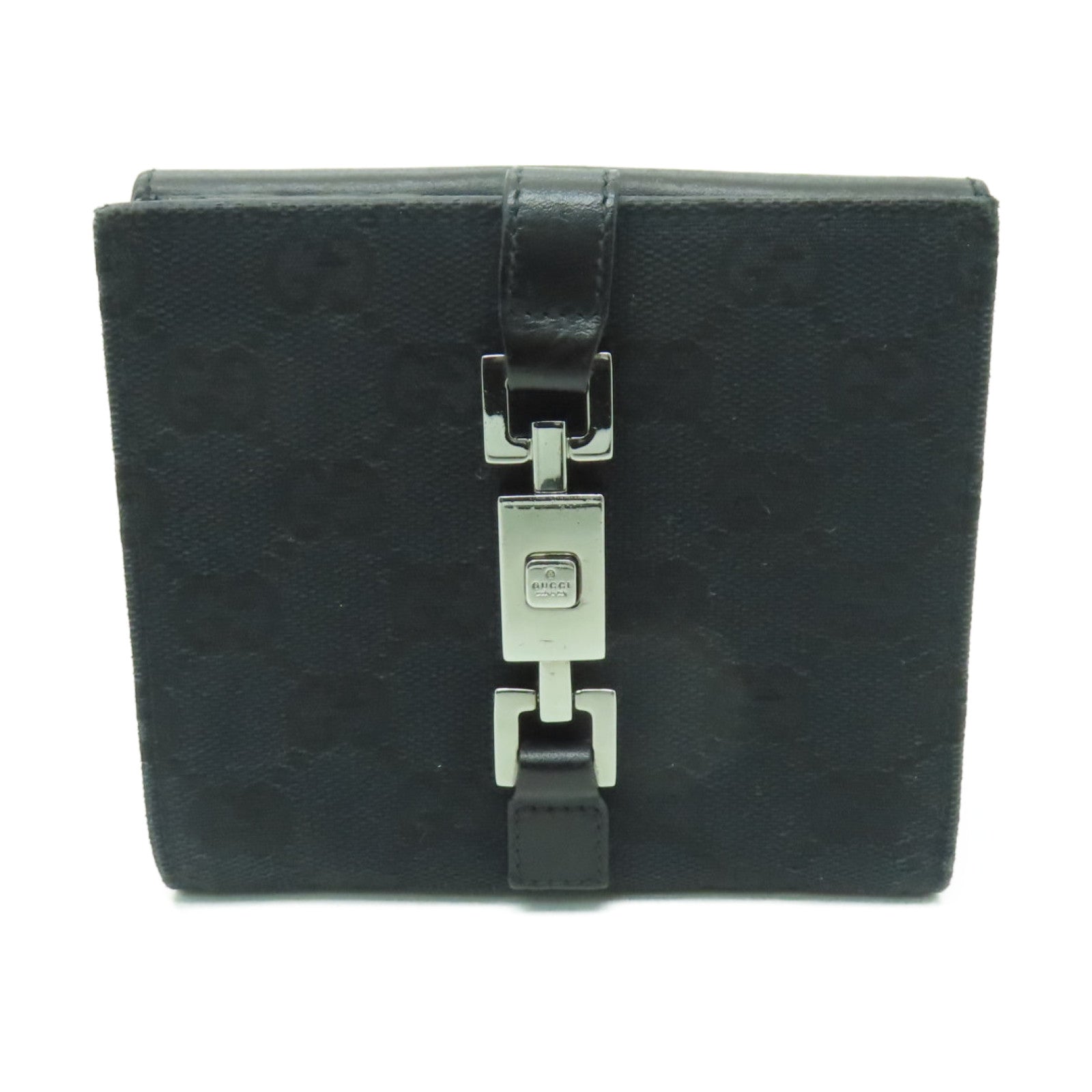 GUCCI 帆布Wallet銀扣錢包黒色