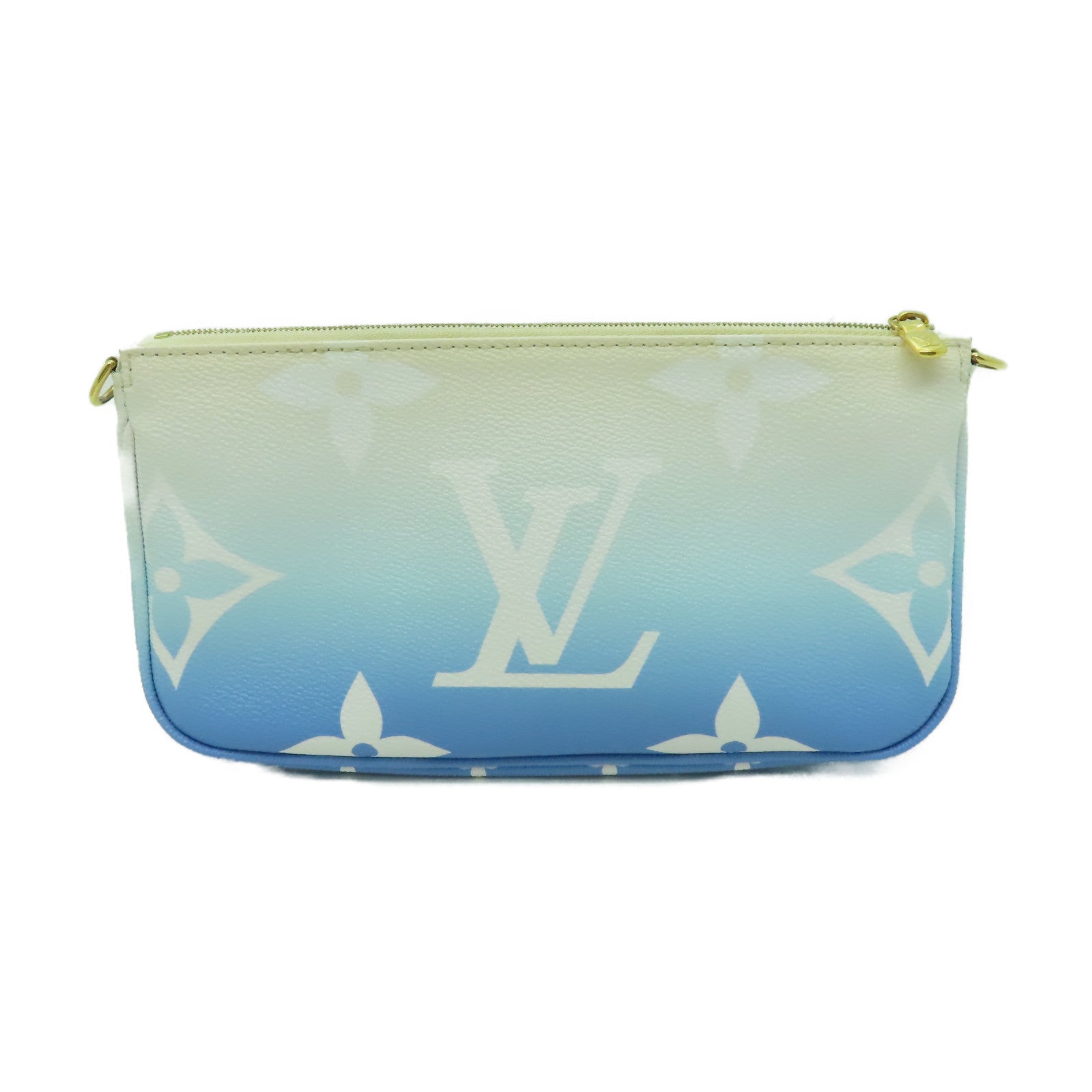 LOUIS VUITTON Monogram Giant Multi Pochette金扣肩背袋藍色/白色