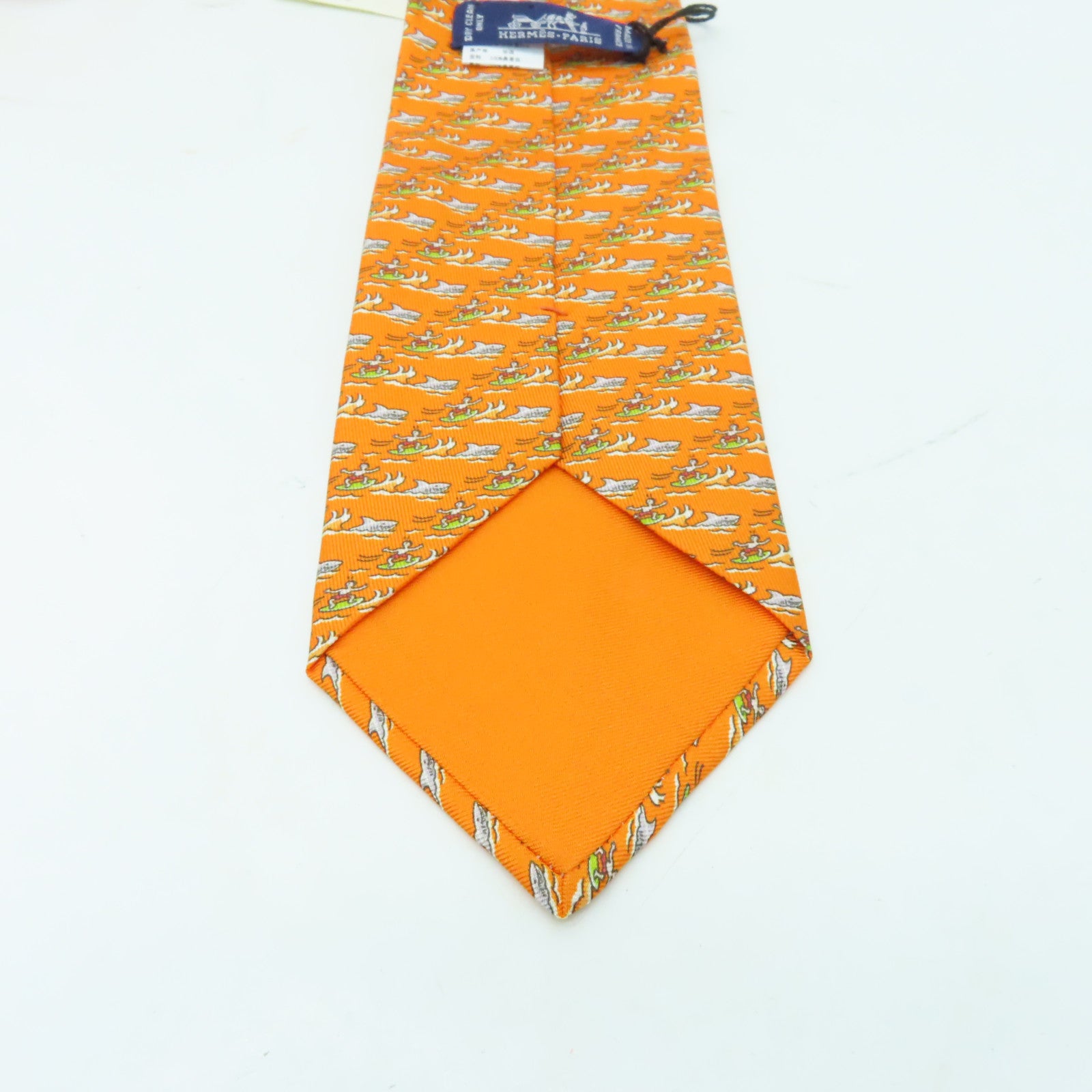 HERMES 丝质Necktie领带橙色