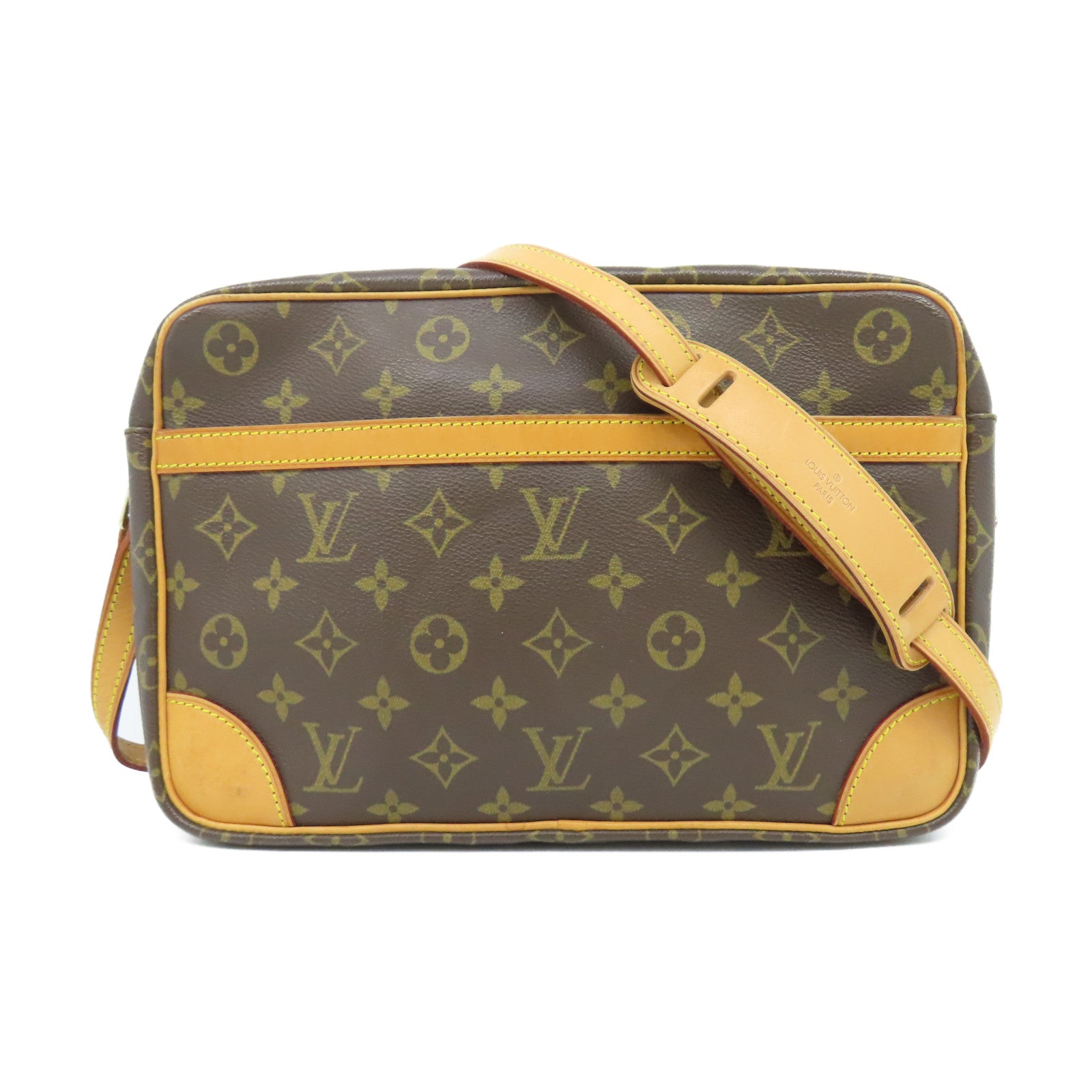 LOUIS VUITTON Monogram Trocadero 27金扣肩背袋啡色