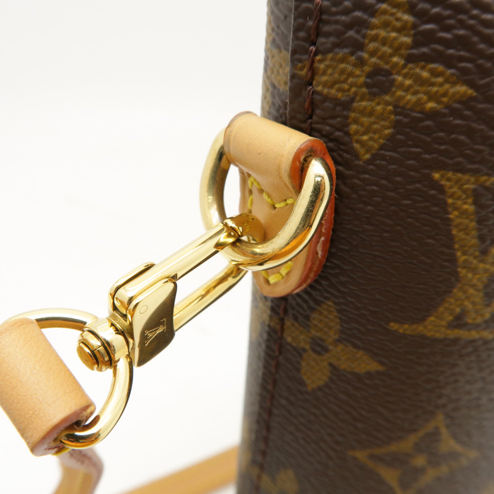 LOUIS VUITTON Monogram Fold Me金扣肩背袋棕色