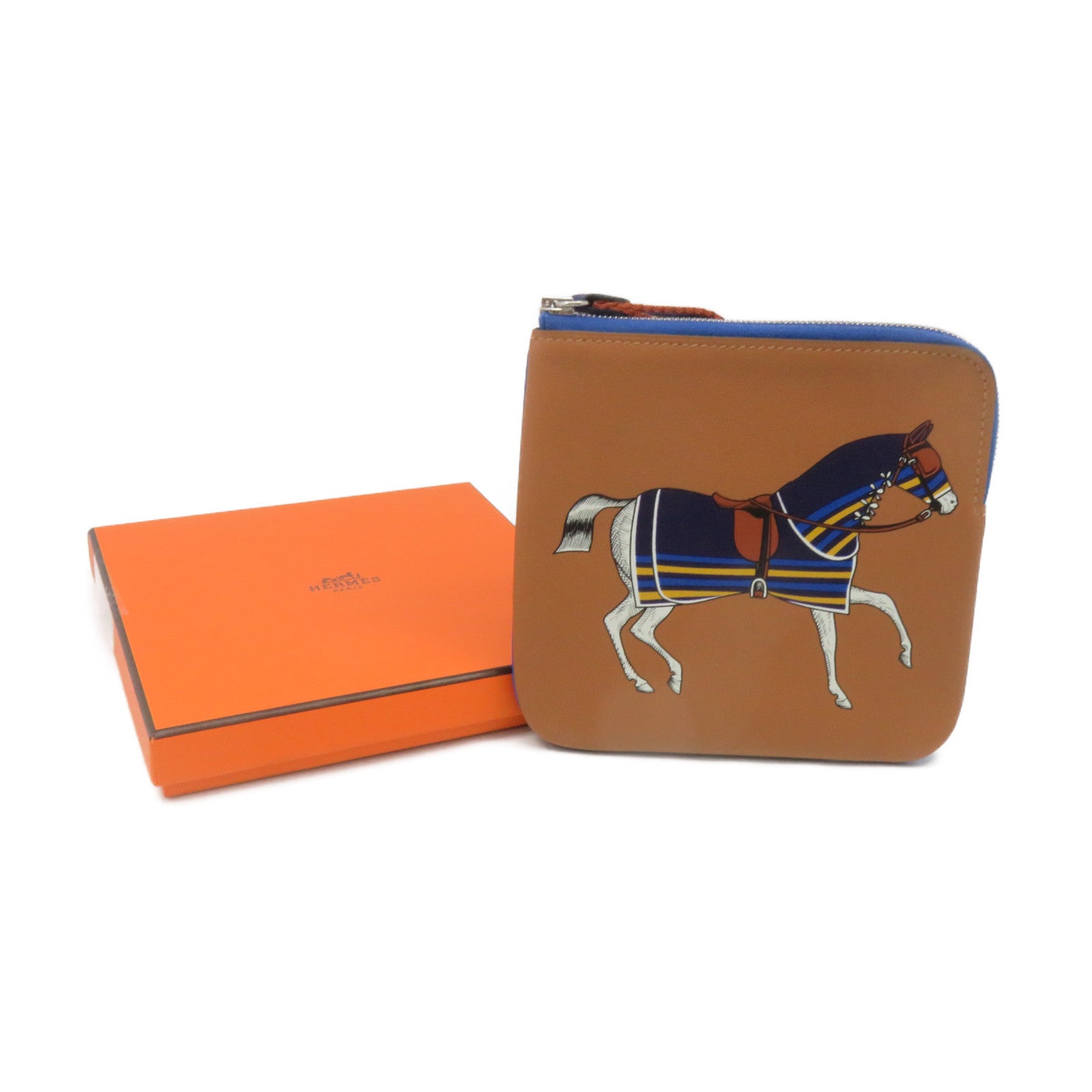 HERMES Evercolor皮革Pocket Pouch手拿包啡色/彩色