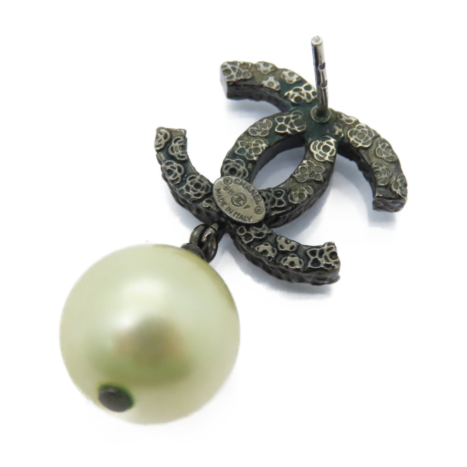 CHANEL 金屬Earrings耳環黑色/白色