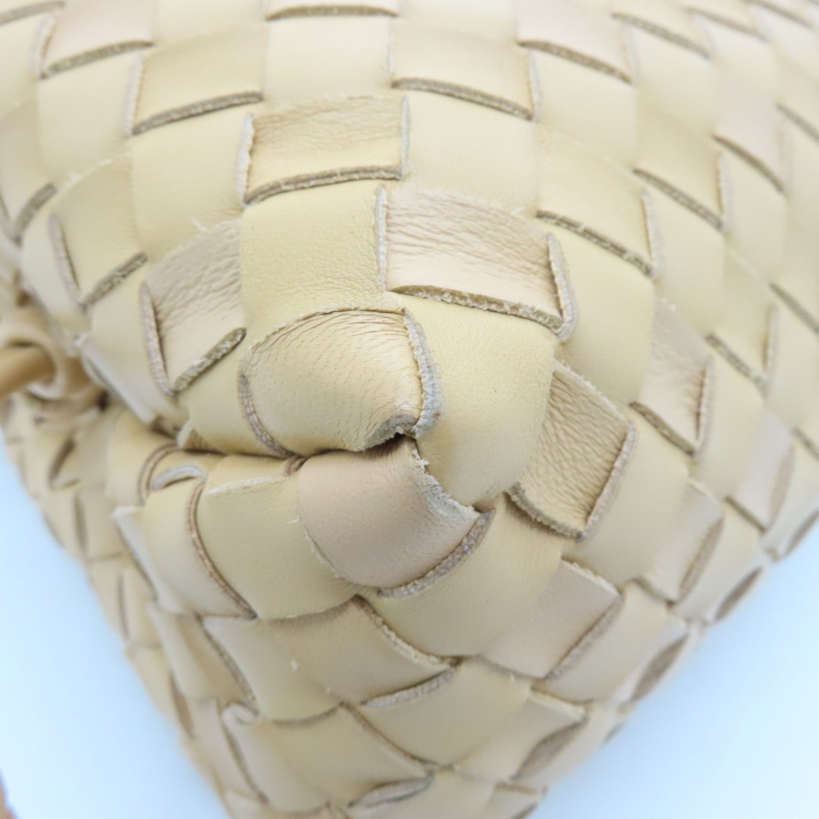 BOTTEGA VENETA Leather Small Loop Camera Bag Gold Buckle Beige