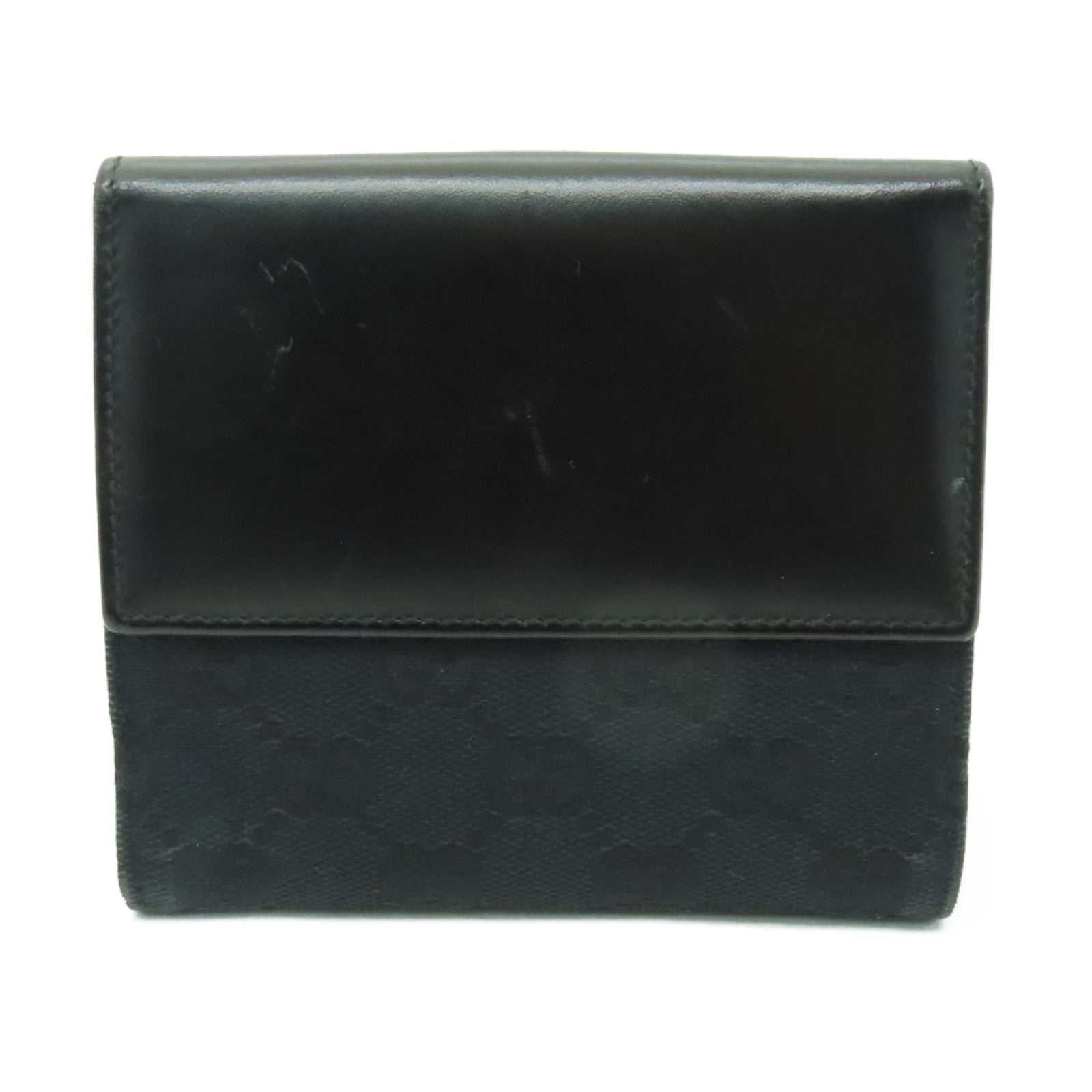 GUCCI 帆布Wallet銀扣錢包黒色