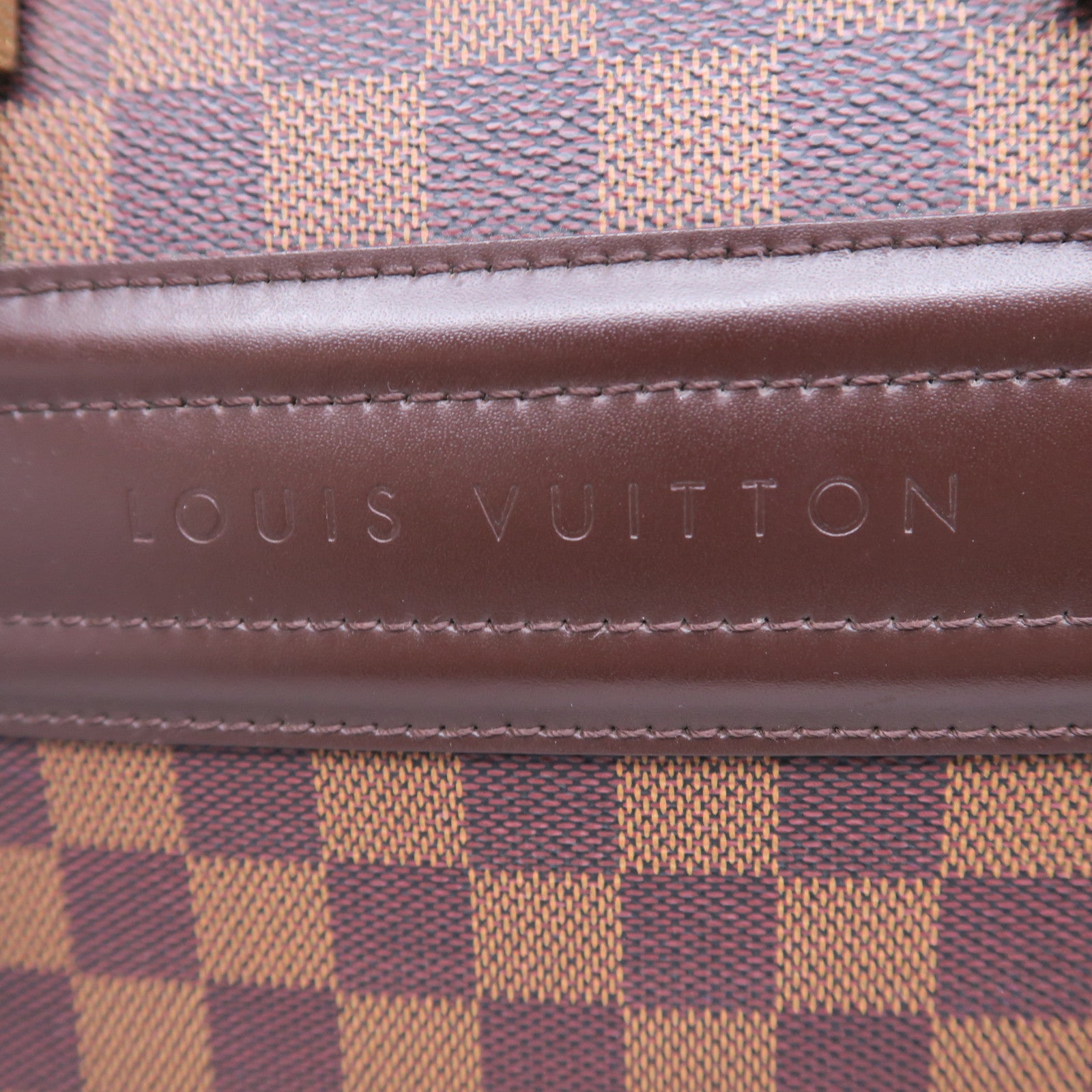 LOUIS VUITTON Damier Nolita 24金扣手挽袋棕色