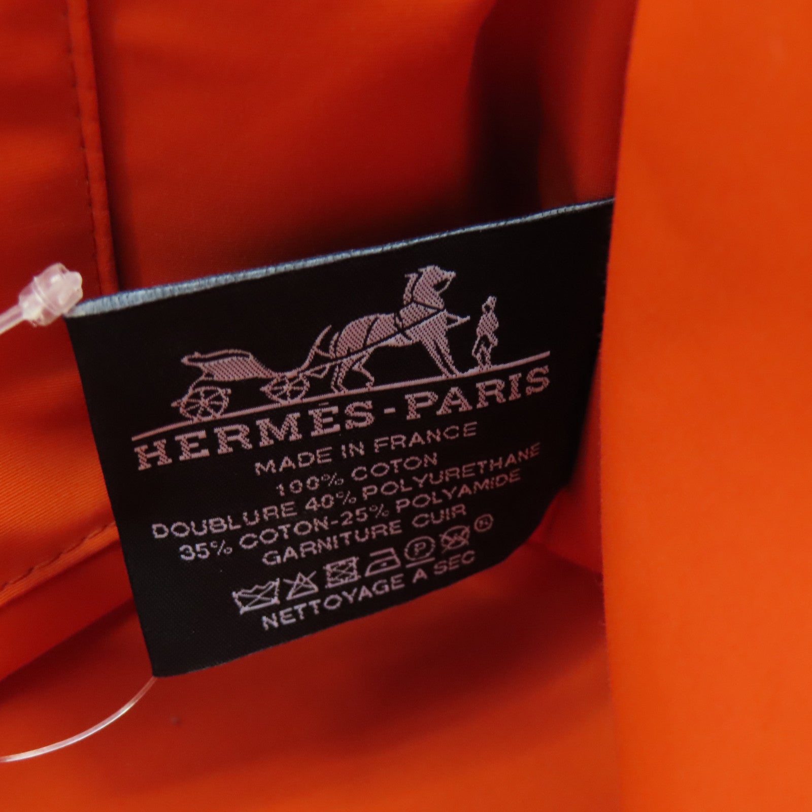 HERMES Toile H帆布Trousse Bolide MM銀扣手拿包橙色