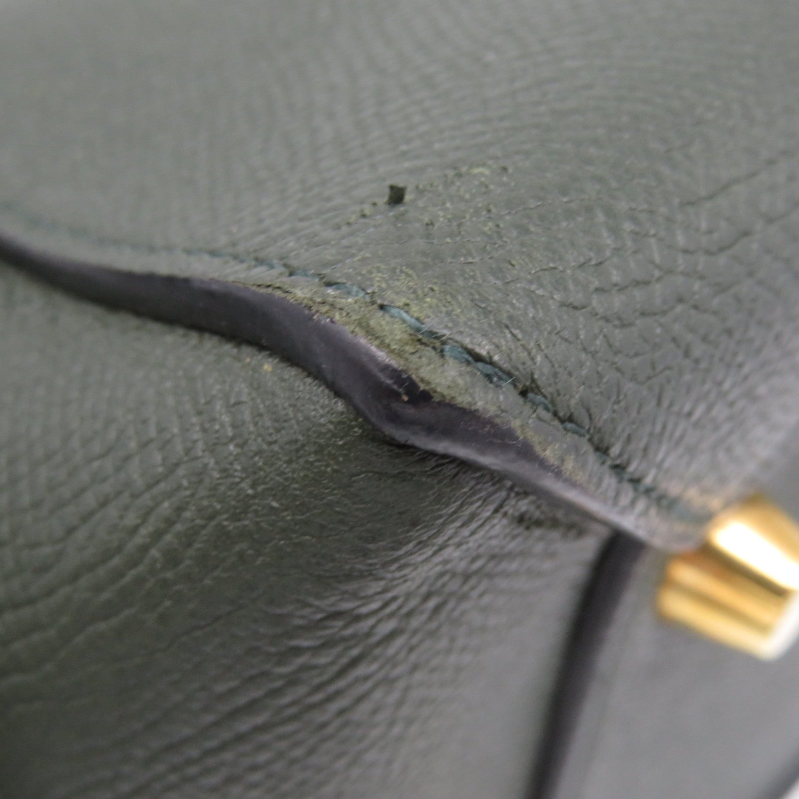 CELINE Cowhide Leather Mini Belt Bag 2Way Shoulder Bag Handle Shoulder Bag Green