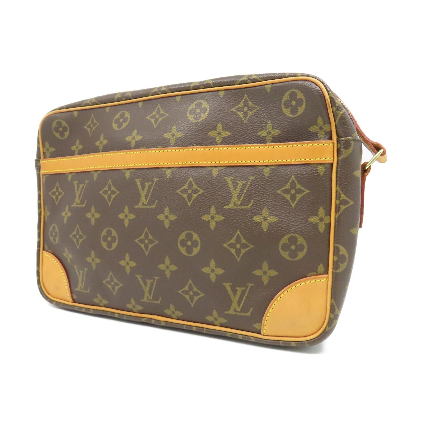 LOUIS VUITTON Monogram Trocadero 27金扣肩背袋啡色