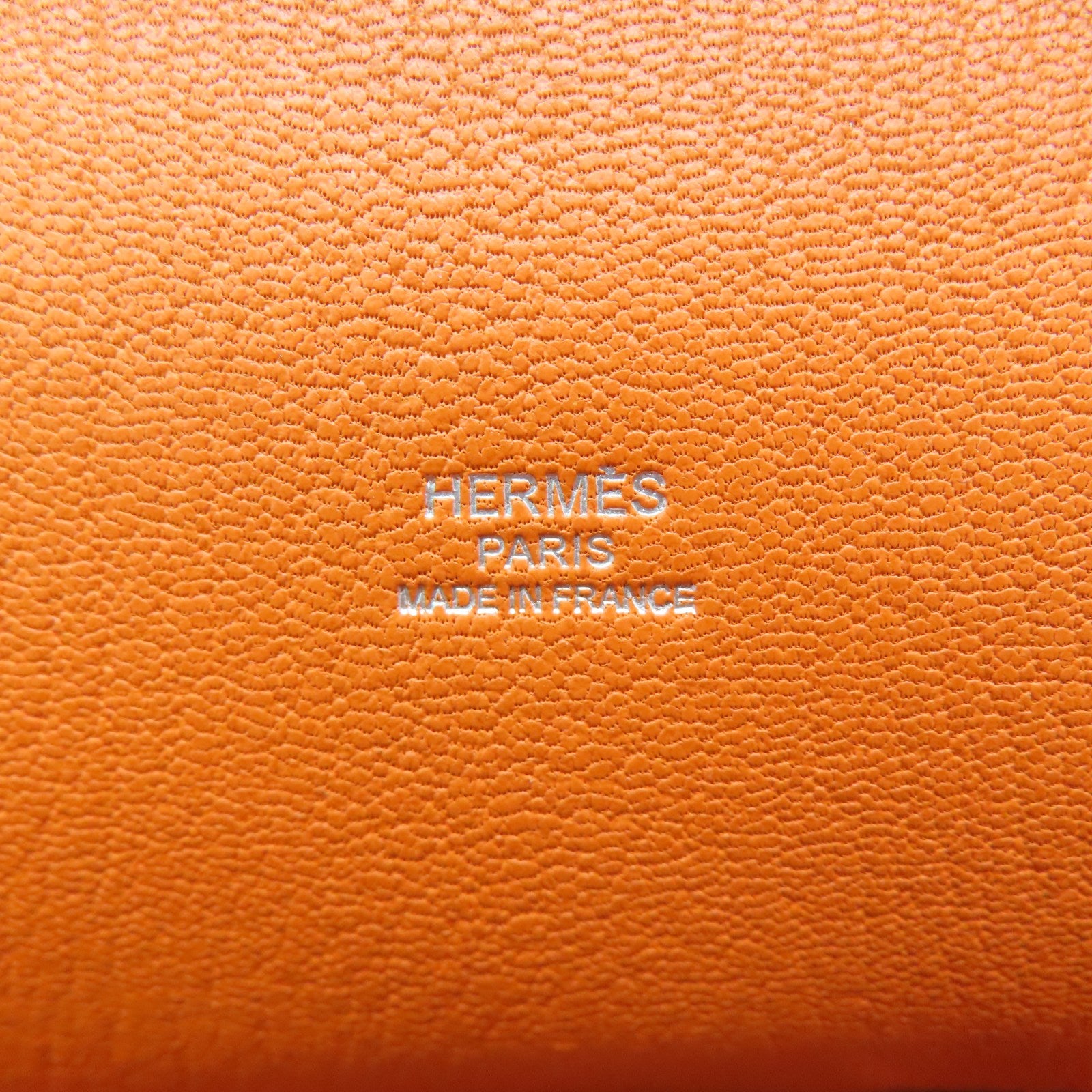 HERMES Taurillon Clemence皮革Jypsiere 28銀扣肩背袋火橘色