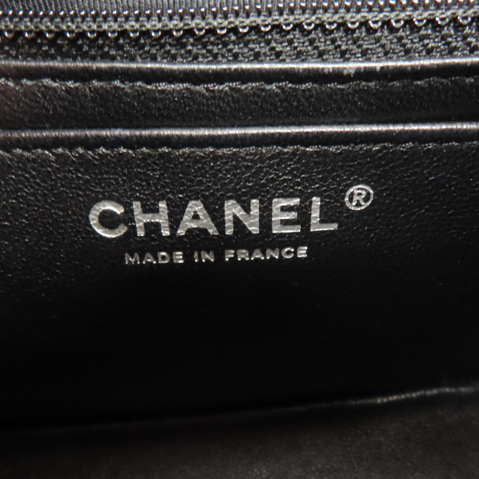 CHANEL 菱格羊皮皮革Chain Shoulder銀扣黑色