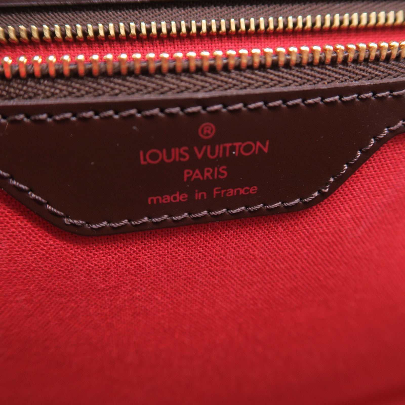 LOUIS VUITTON Damier Nolita 24金扣手挽袋棕色