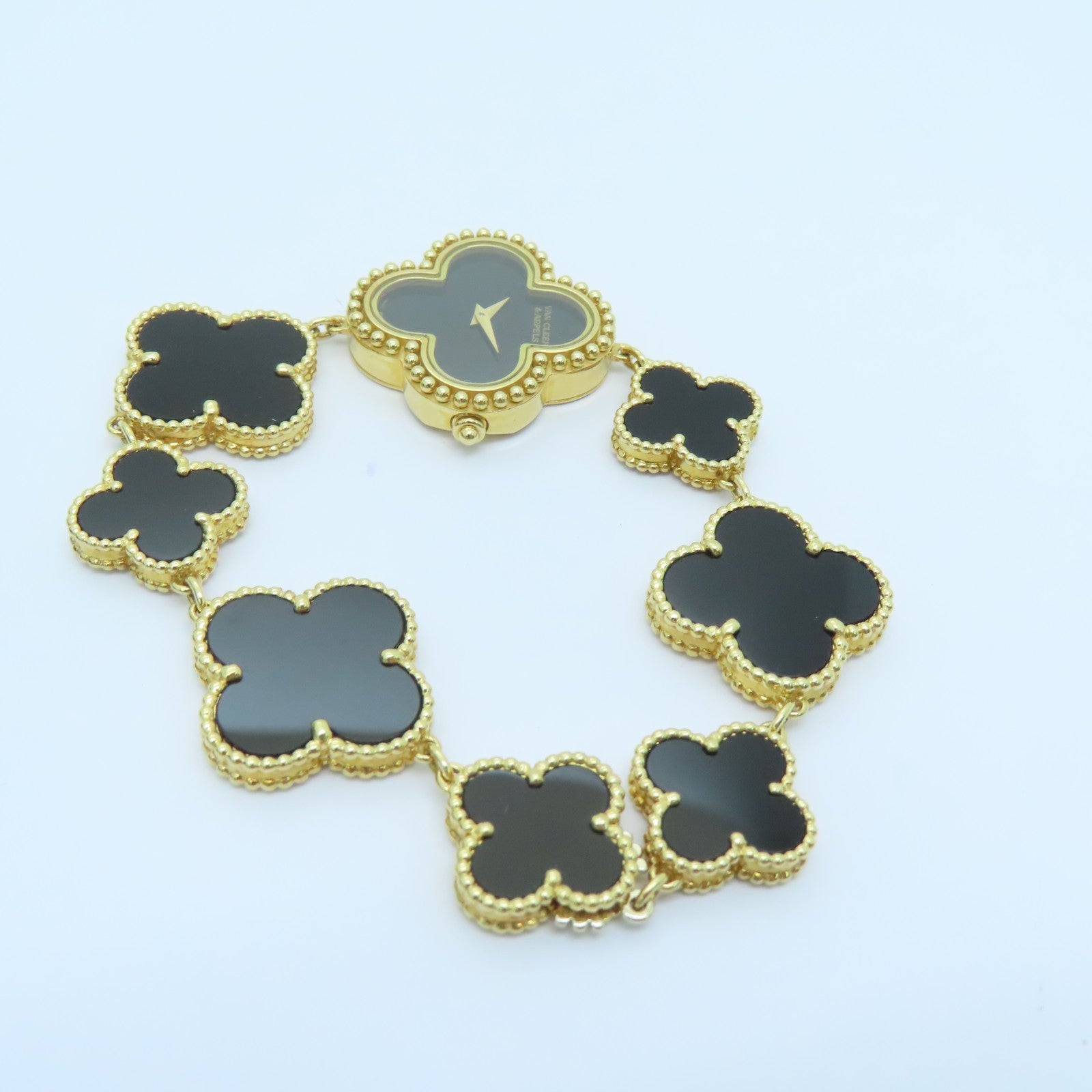 Van Cleef & Arpels 18K 黃金Alhambra Small Model Quartz Watch手錶