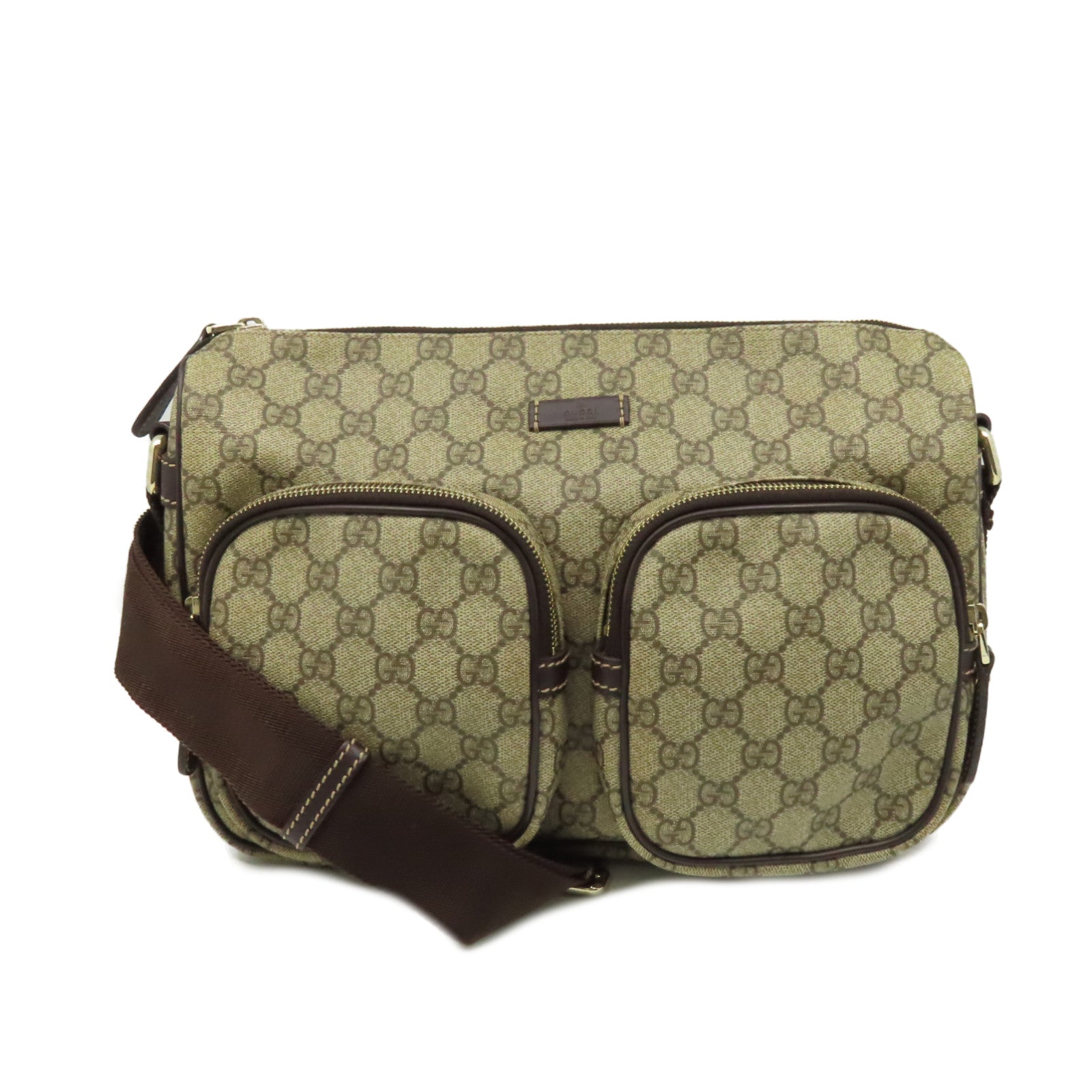 GUCCI 塗層帆布Shoulder Bag肩背袋啡色