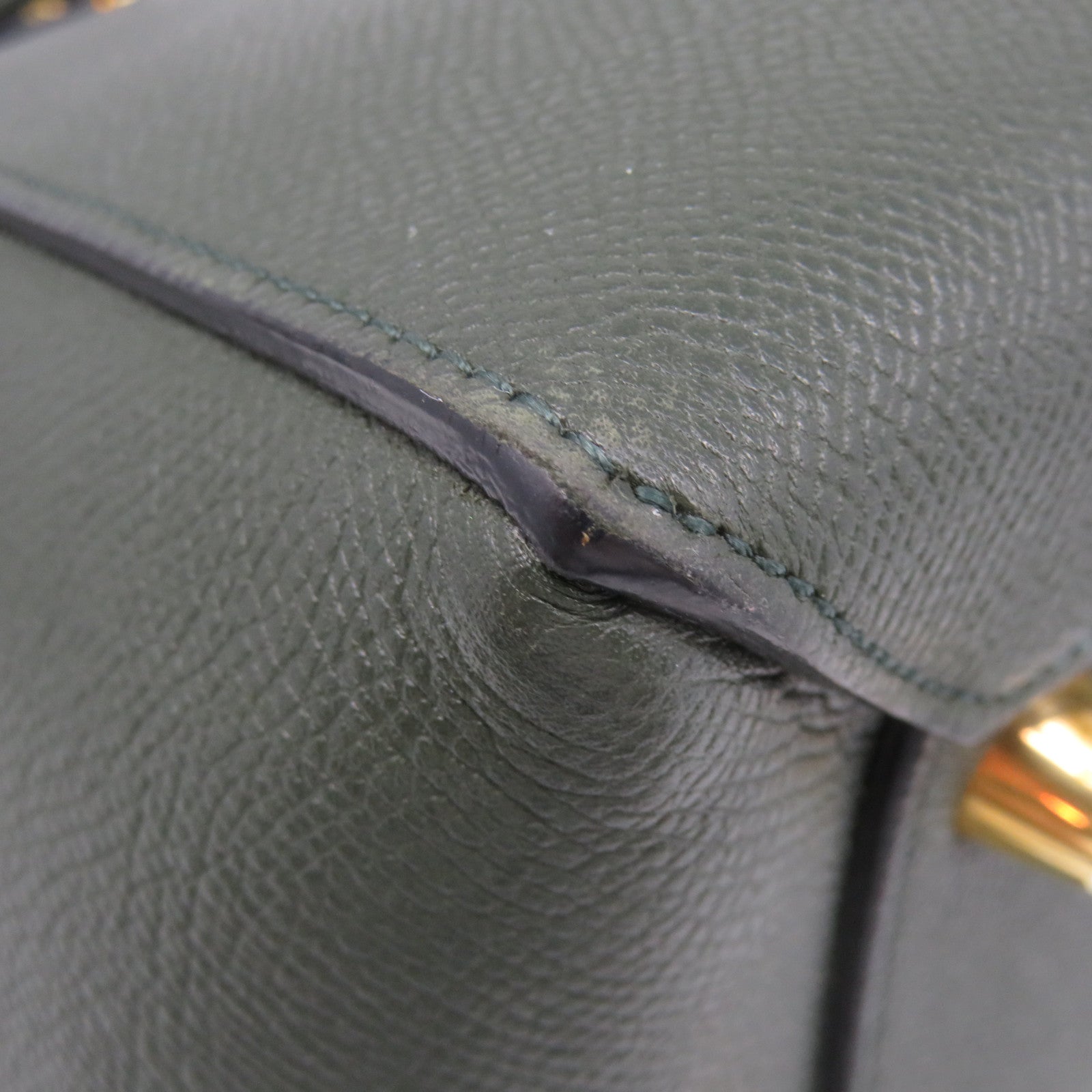 CELINE Cowhide Leather Mini Belt Bag 2Way Shoulder Bag Handle Shoulder Bag Green