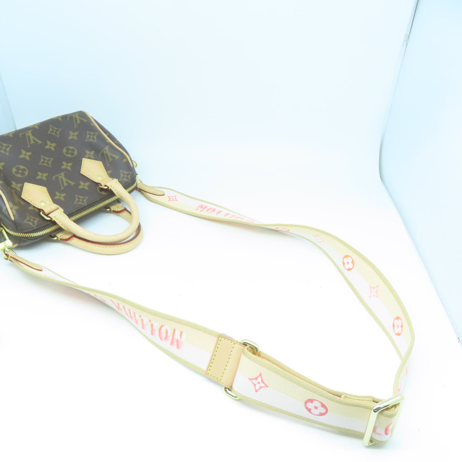 LOUIS VUITTON Monogram Speedy Bandouliere 20金扣手挽肩背兩用袋棕色