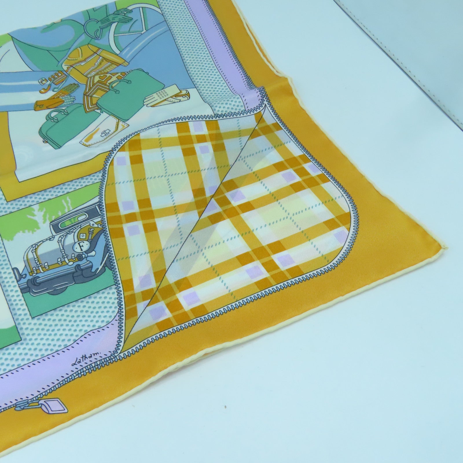 HERMES Silk Scarf 70 X 70 Silk Scarf Orange