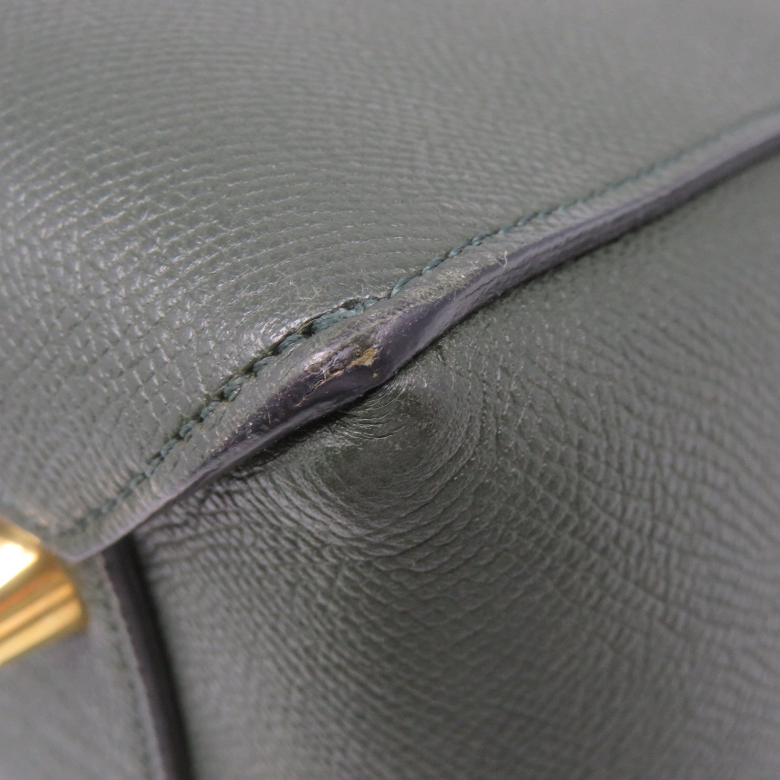 CELINE Cowhide Leather Mini Belt Bag 2Way Shoulder Bag Handle Shoulder Bag Green