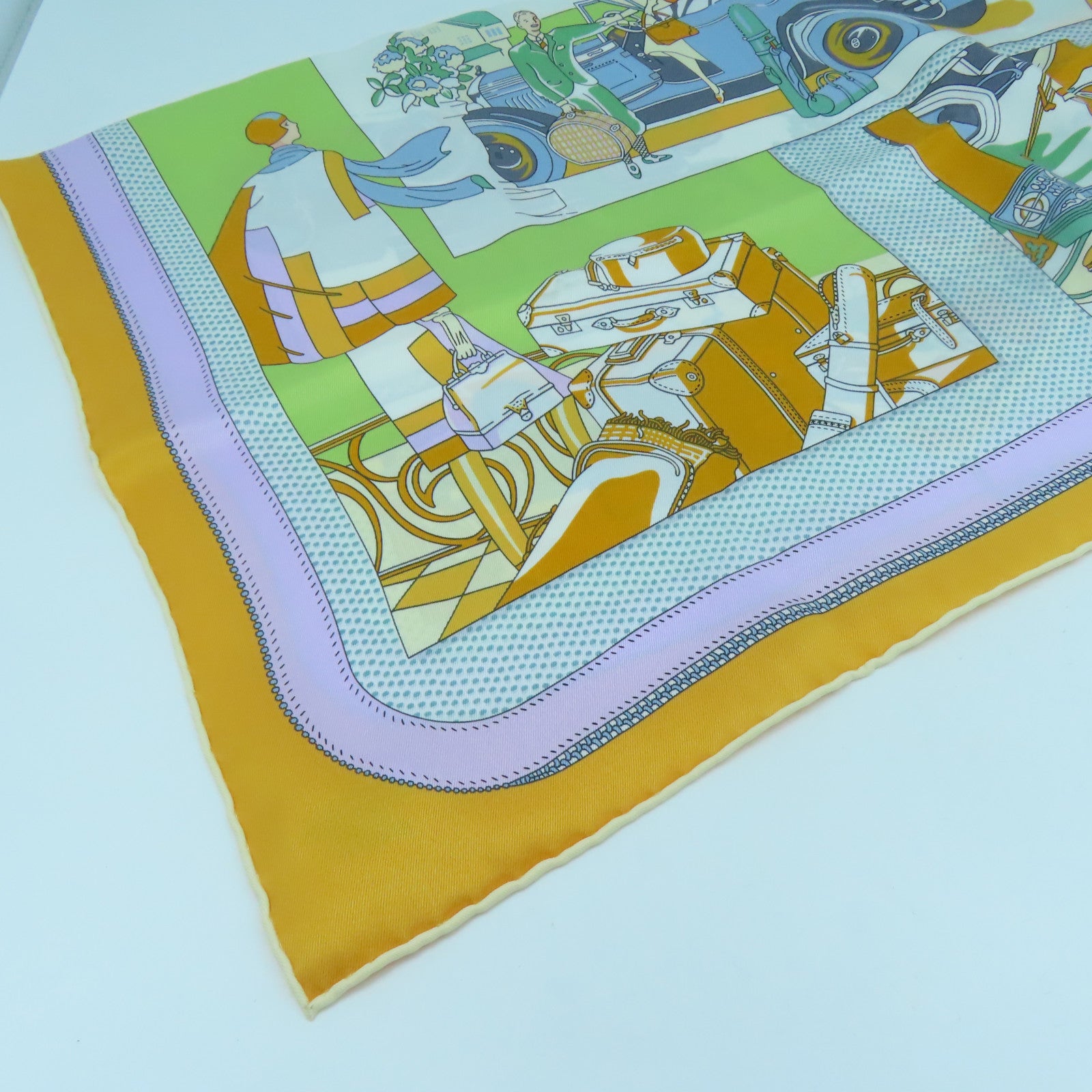 HERMES Silk Scarf 70 X 70 Silk Scarf Orange