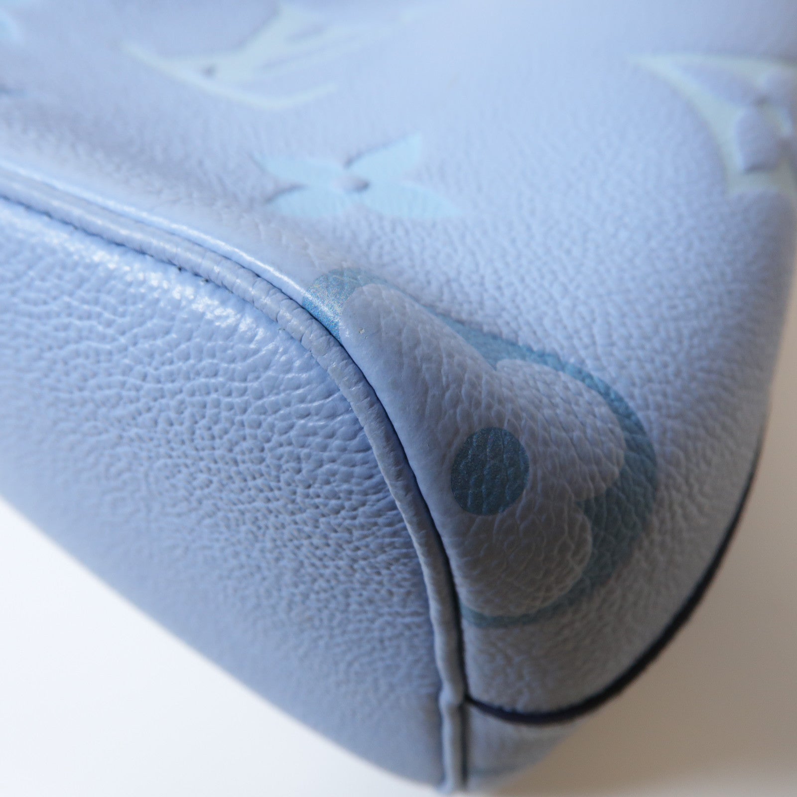 LOUIS VUITTON Monogram Empreinte NeoNoe BB金扣手挽肩背兩用袋夏日藍色