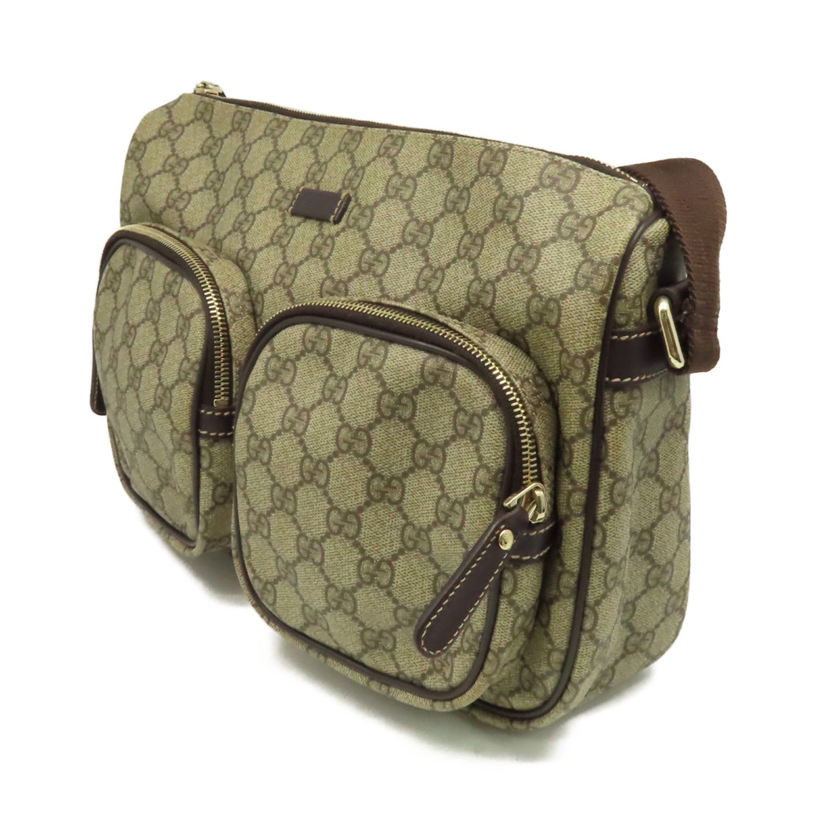 GUCCI 塗層帆布Shoulder Bag肩背袋啡色