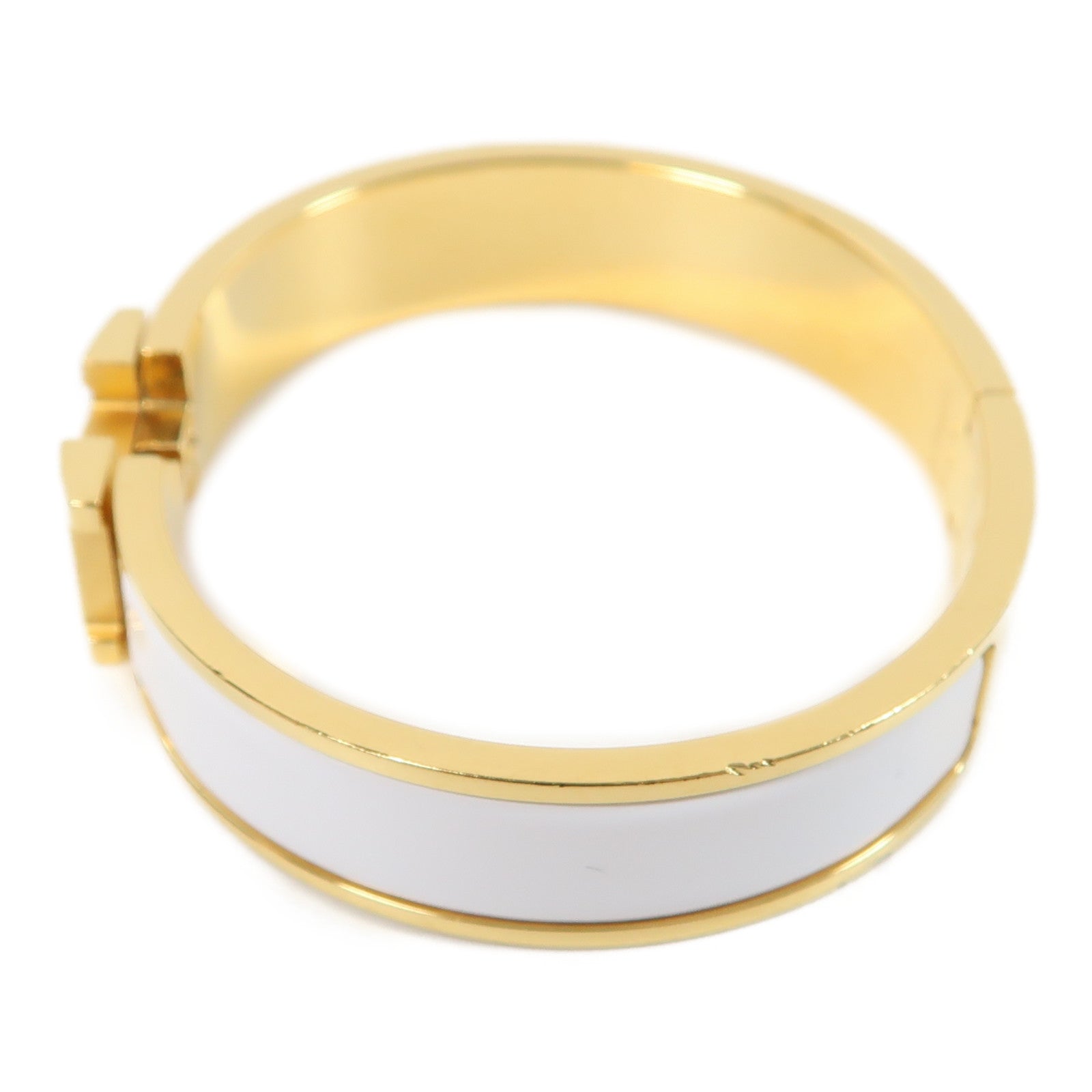 HERMES 金屬Clic H手鐲白色