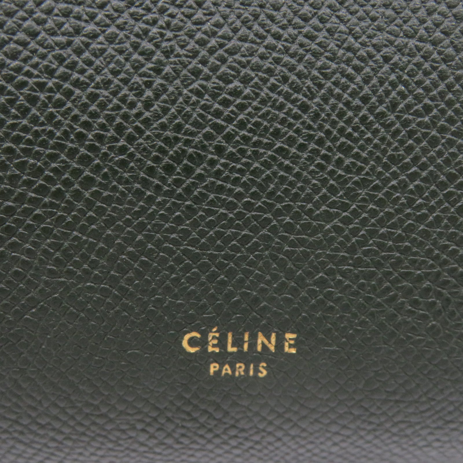 CELINE Cowhide Leather Mini Belt Bag 2Way Shoulder Bag Handle Shoulder Bag Green