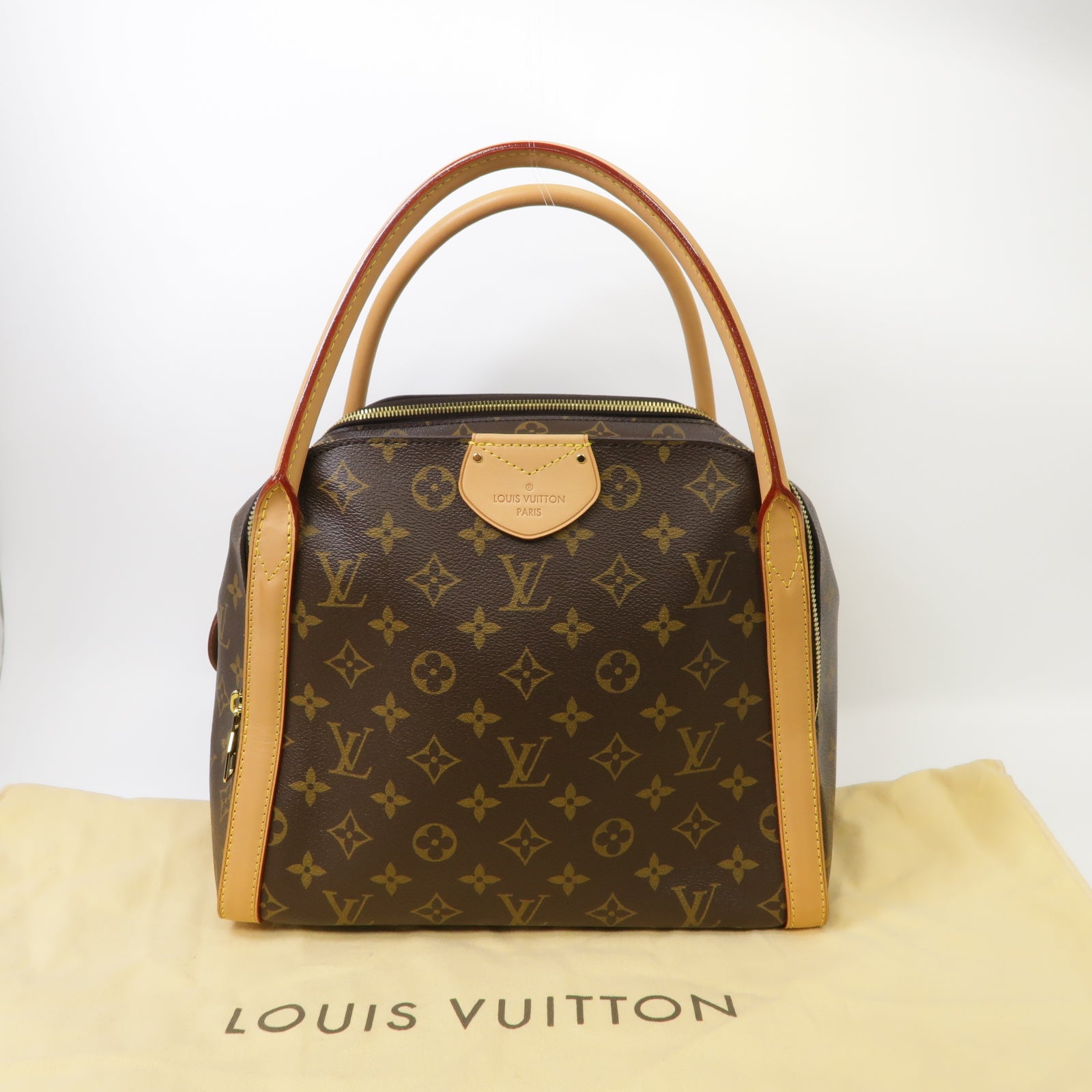LOUIS VUITTON Monogram Marais MM金扣肩背袋棕色