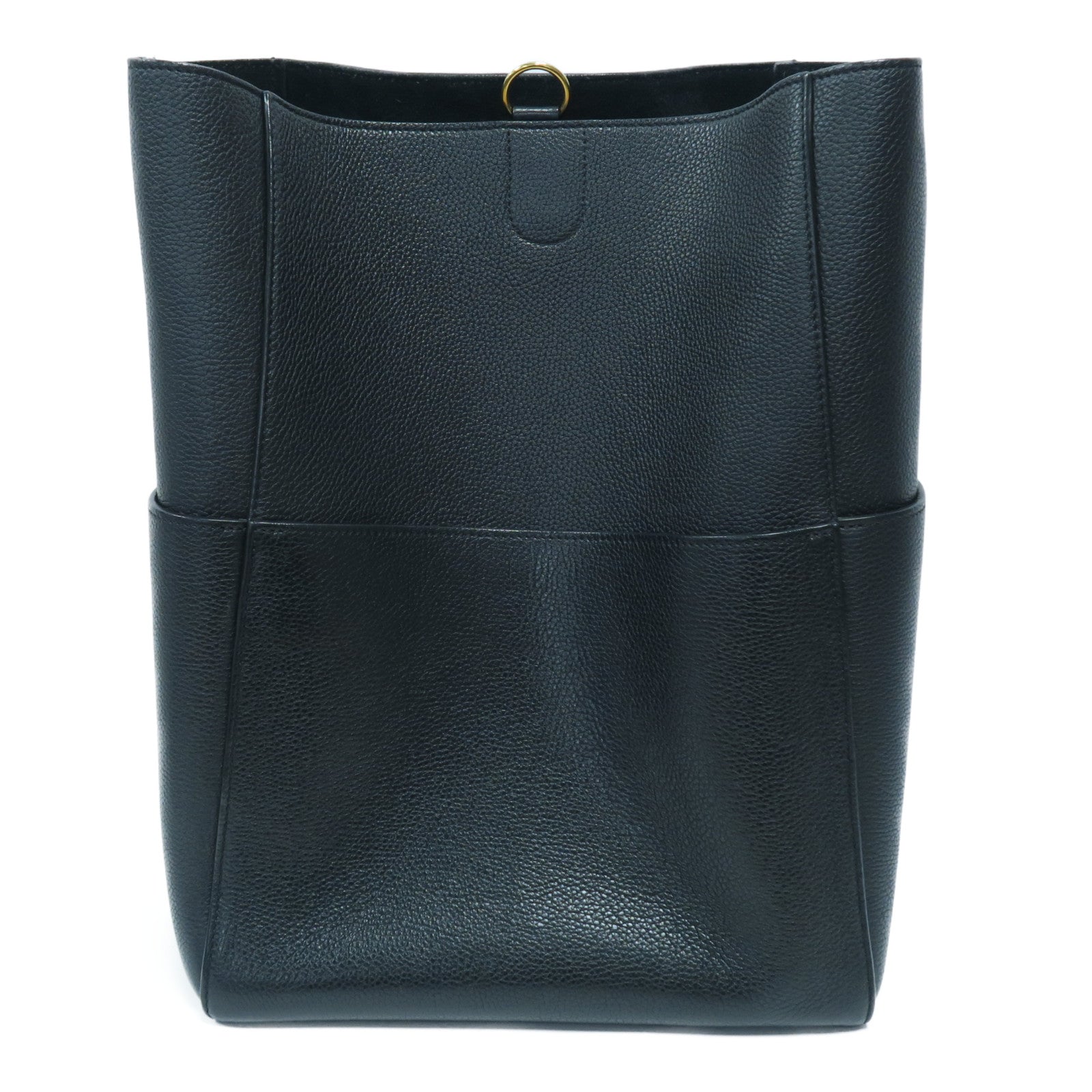 CELINE 牛皮皮革Shoulder Bag金扣肩背袋黑色