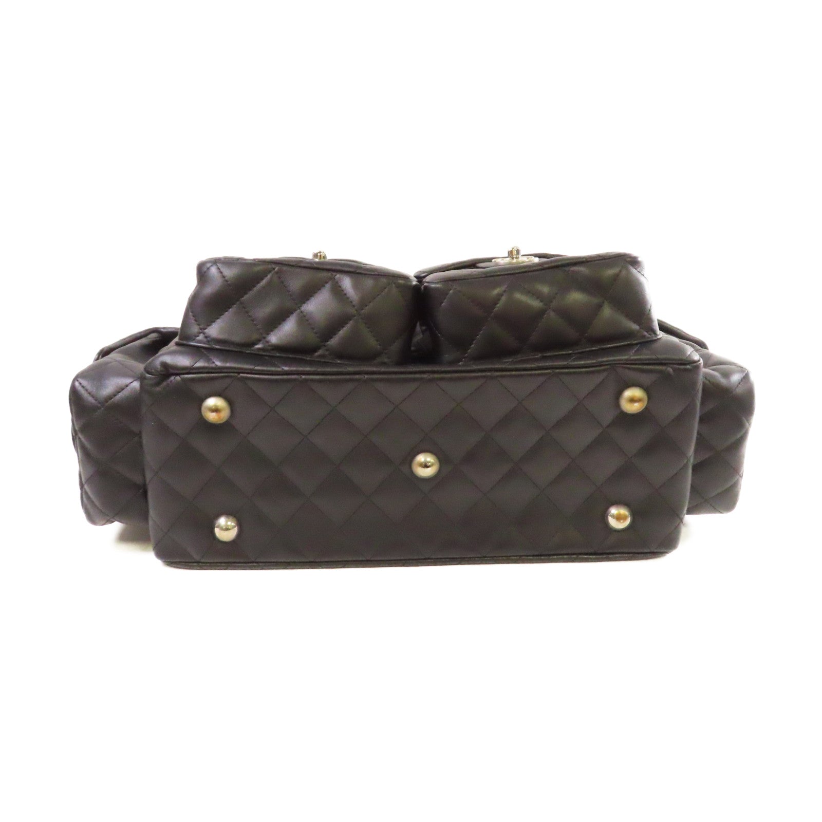 CHANEL 菱格牛皮皮革Cambon Shoulder Bag銀扣肩背袋黑色