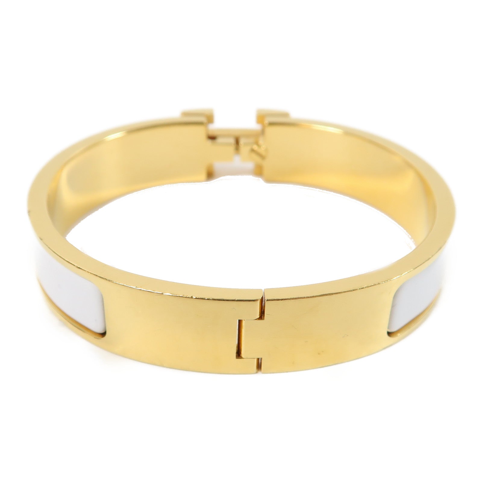 HERMES 金屬Clic H手鐲白色