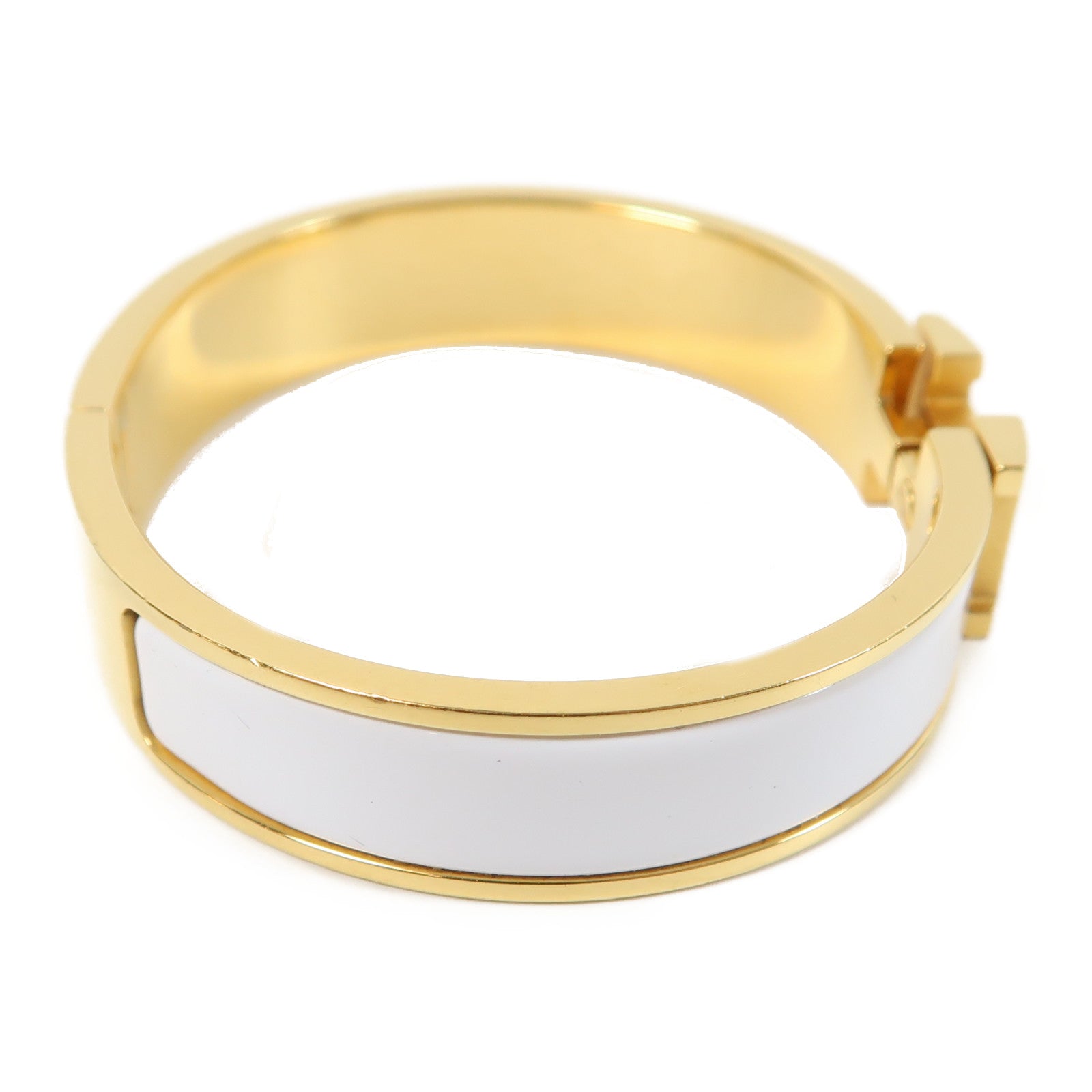 HERMES 金屬Clic H手鐲白色