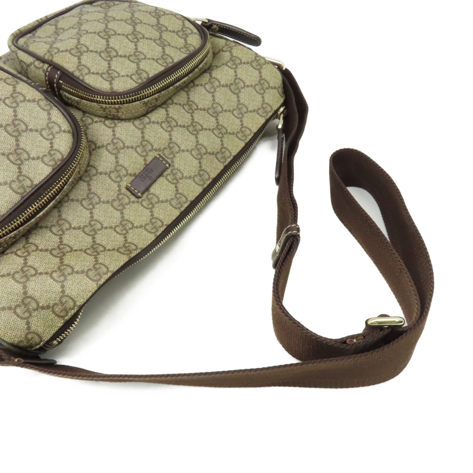 GUCCI 塗層帆布Shoulder Bag肩背袋啡色