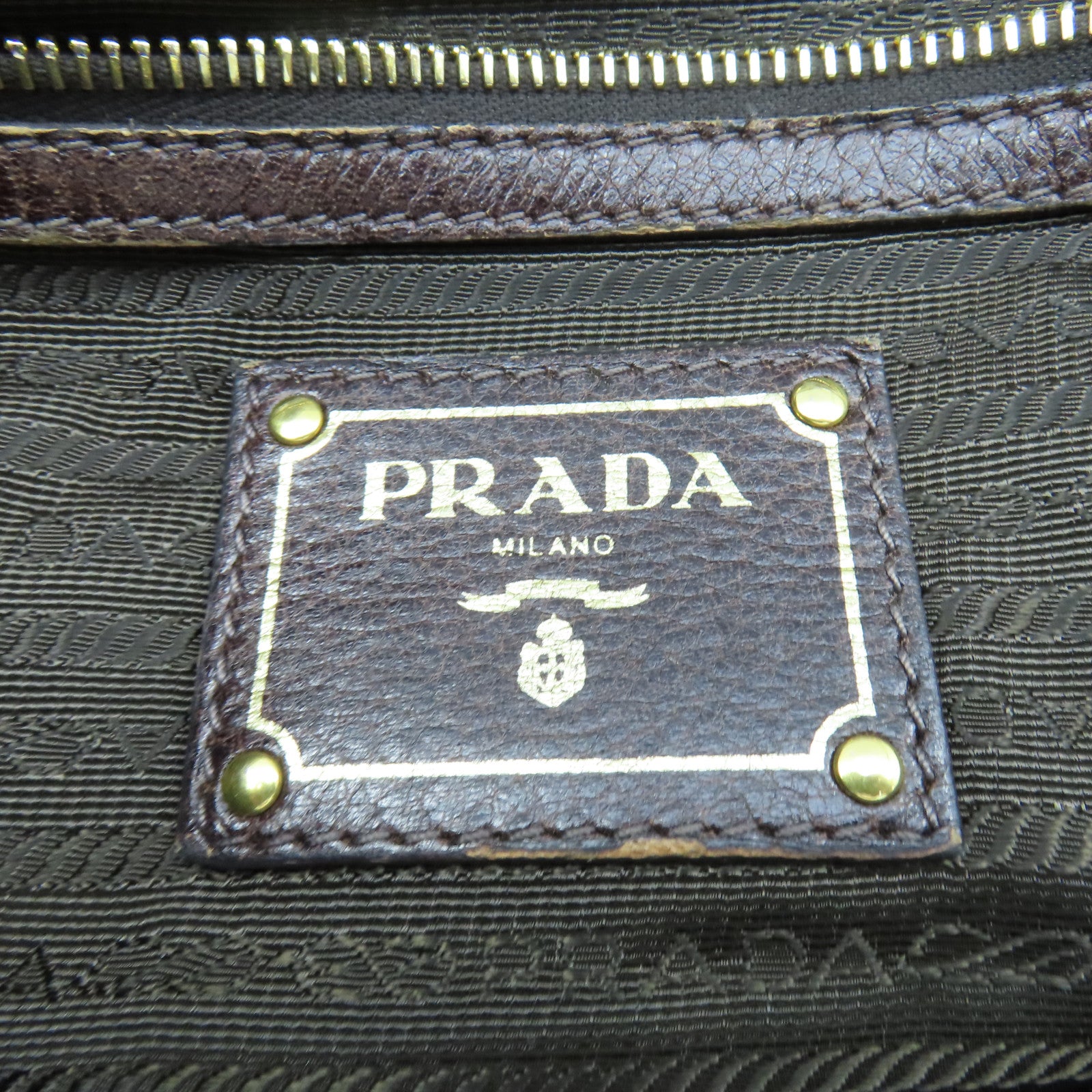 PRADA 尼龍Tote Bag手挽袋軍綠色/啡色
