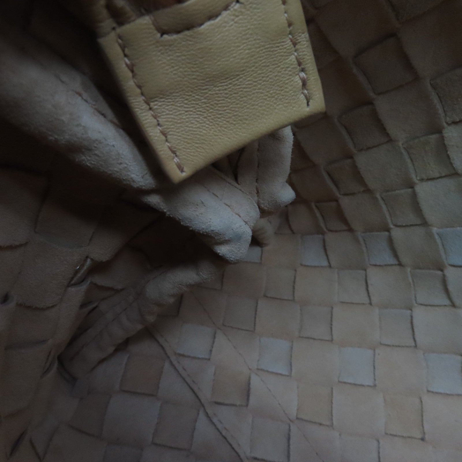 BOTTEGA VENETA Leather Small Loop Camera Bag Gold Buckle Beige