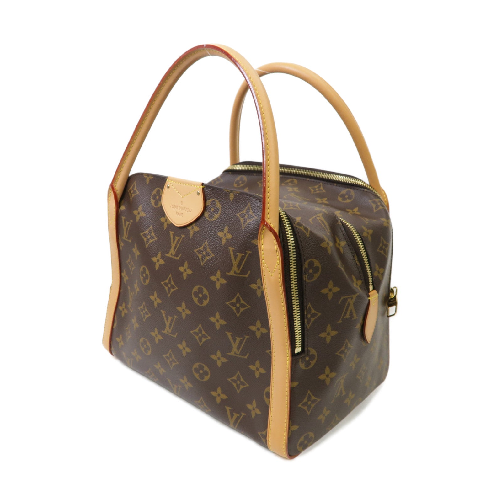 LOUIS VUITTON Monogram Marais MM金扣肩背袋棕色