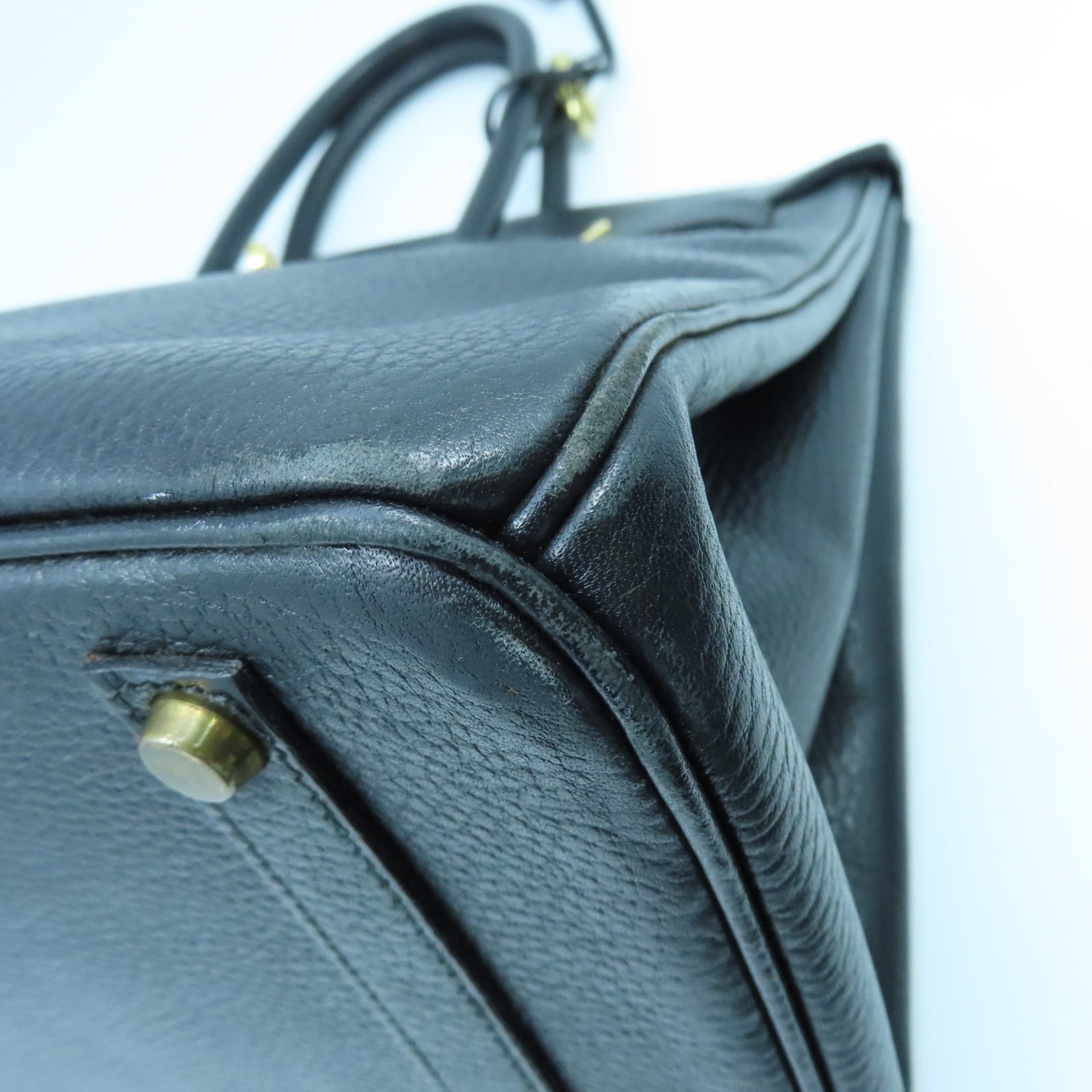 HERMES Ardennes皮革Birkin 35金扣手挽袋黑色
