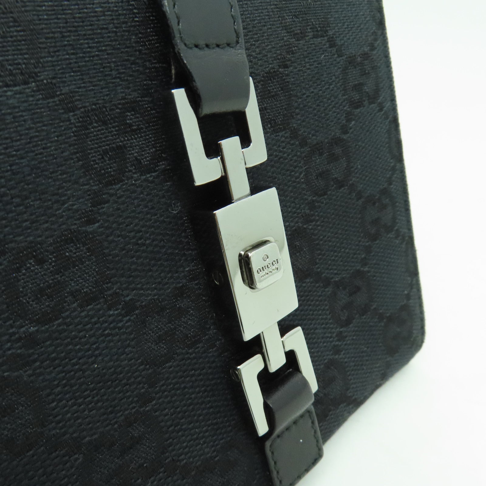 GUCCI 帆布Wallet銀扣錢包黒色