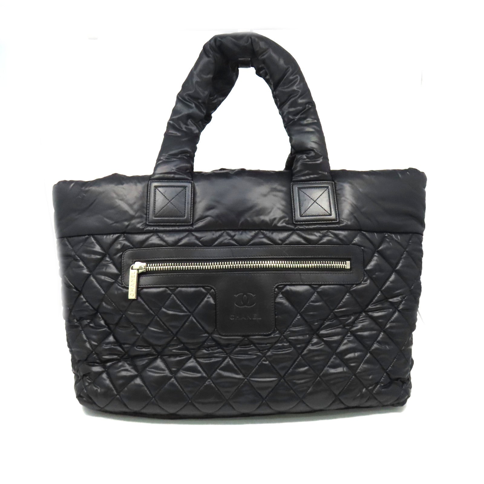 CHANEL 菱格尼龍Coco Cocoon Shoulder Bag肩背袋黑色