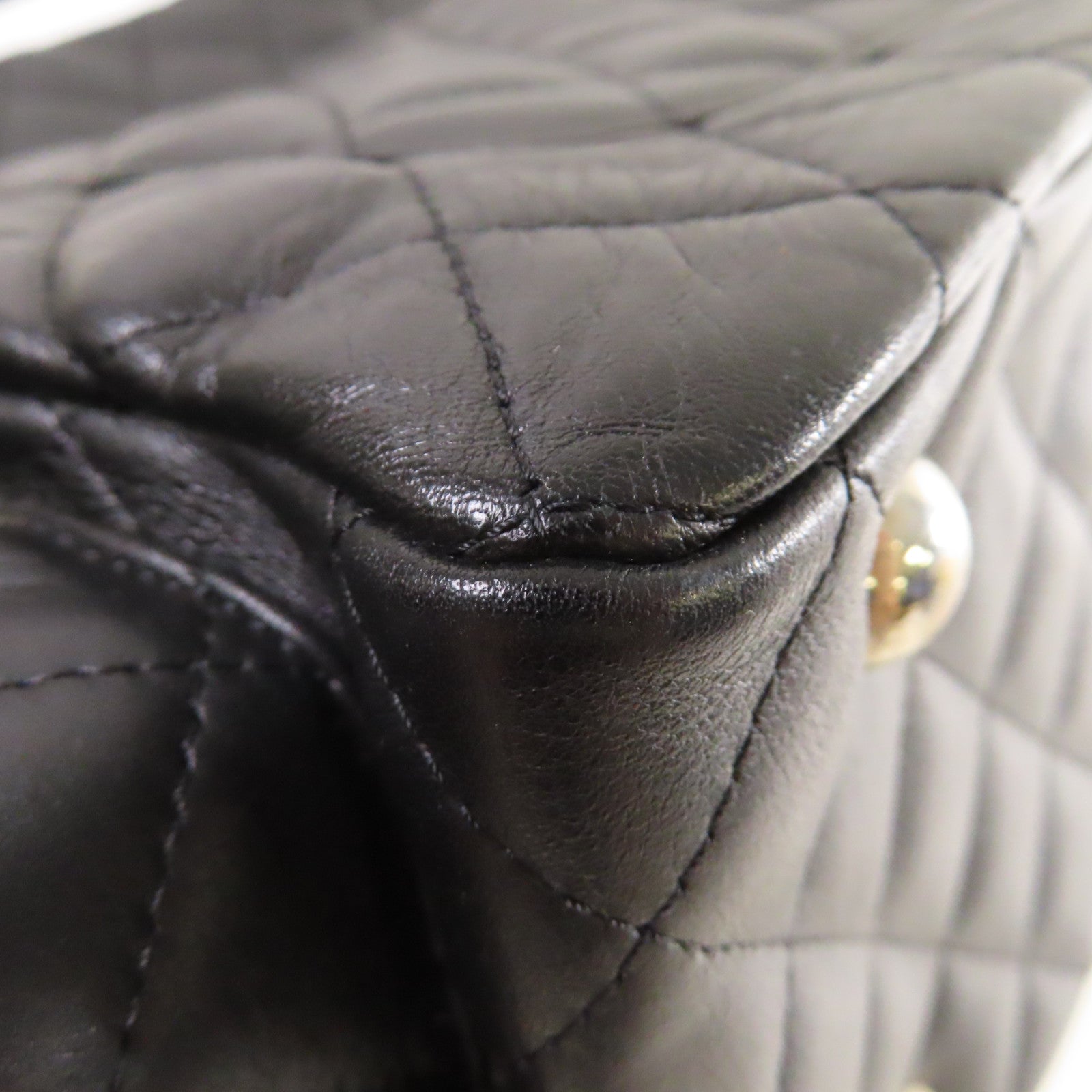 CHANEL 菱格牛皮皮革Cambon Shoulder Bag銀扣肩背袋黑色
