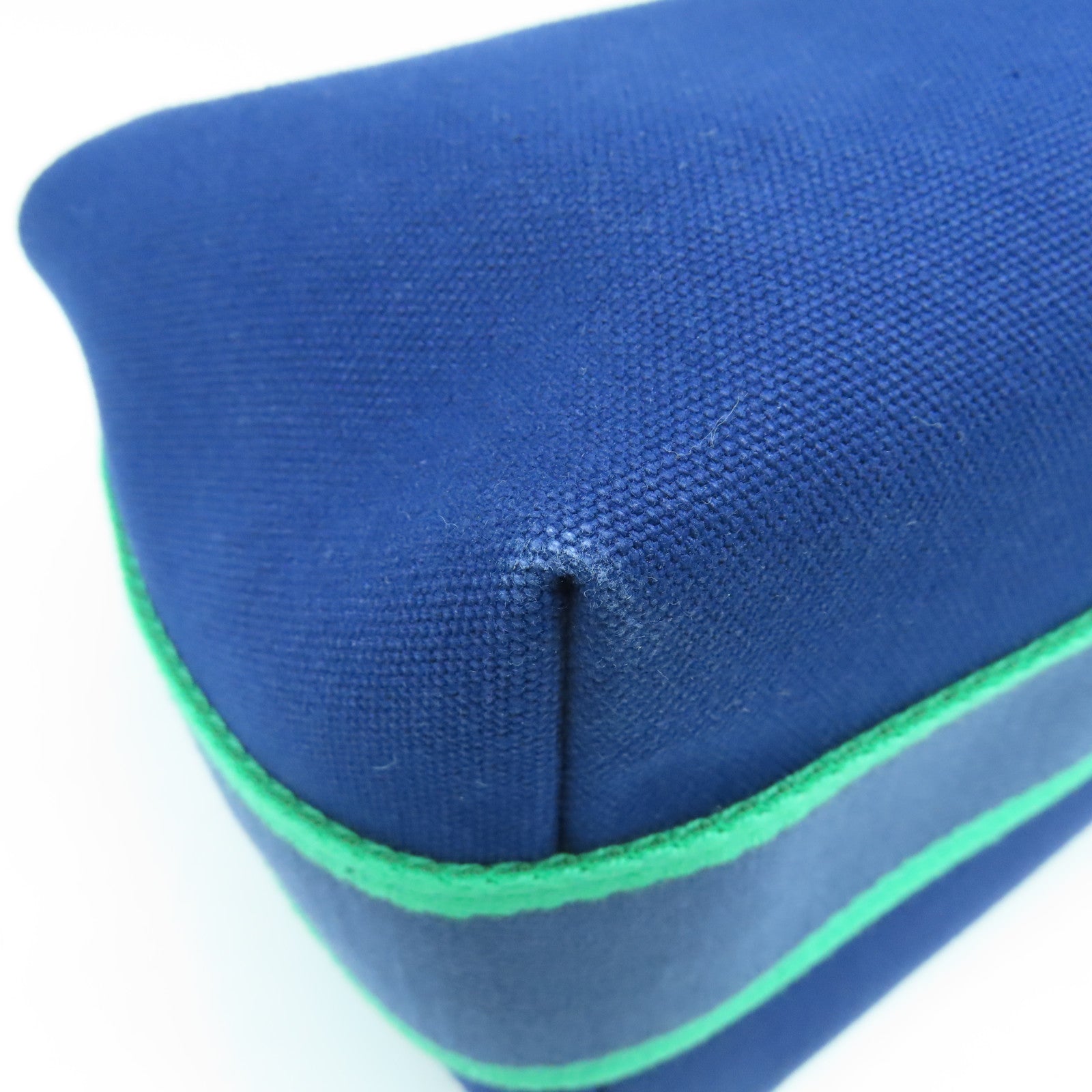 HERMES Toile H帆布Bride a Braccase銀扣手拿包藍色