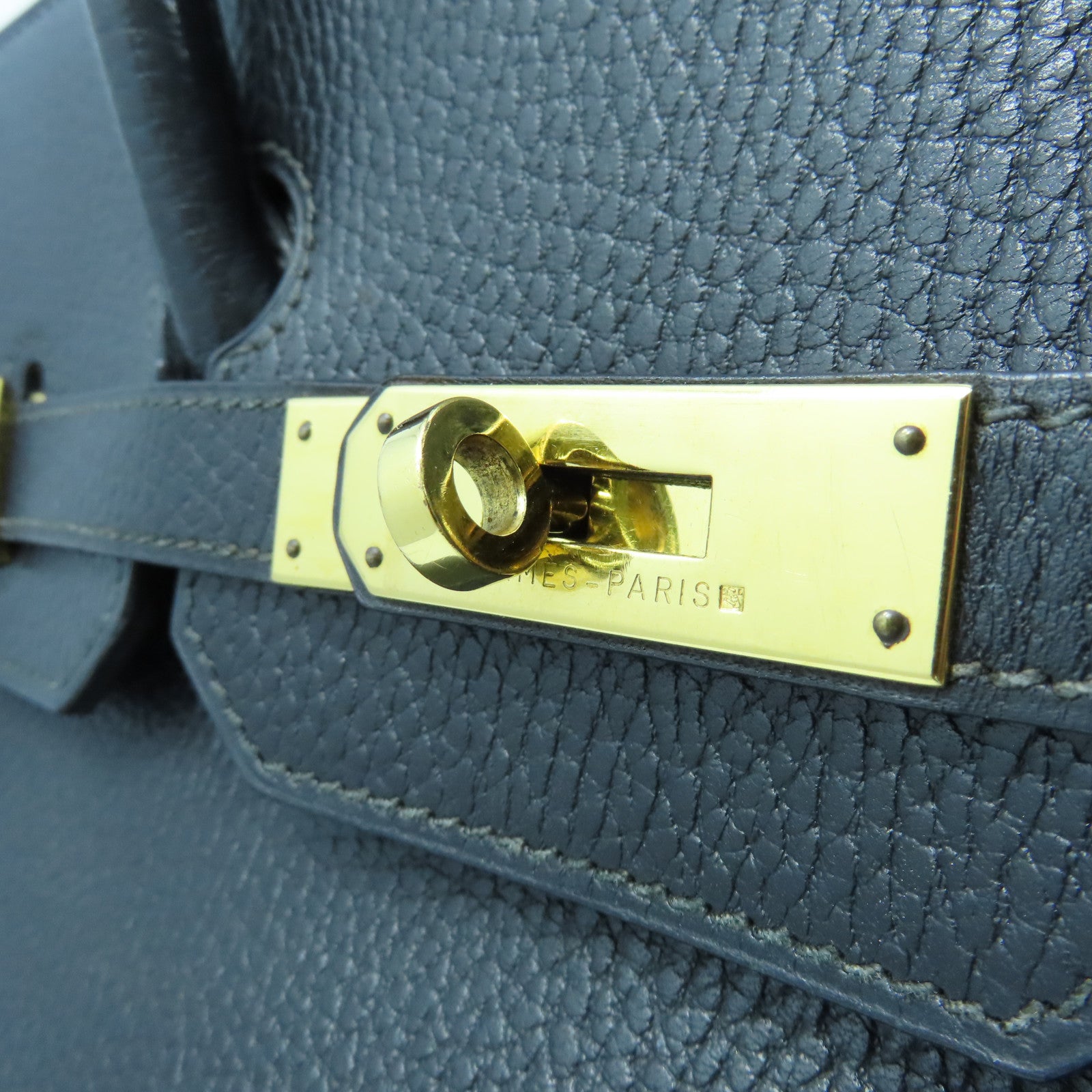 HERMES Ardennes皮革Birkin 35金扣手挽袋黑色