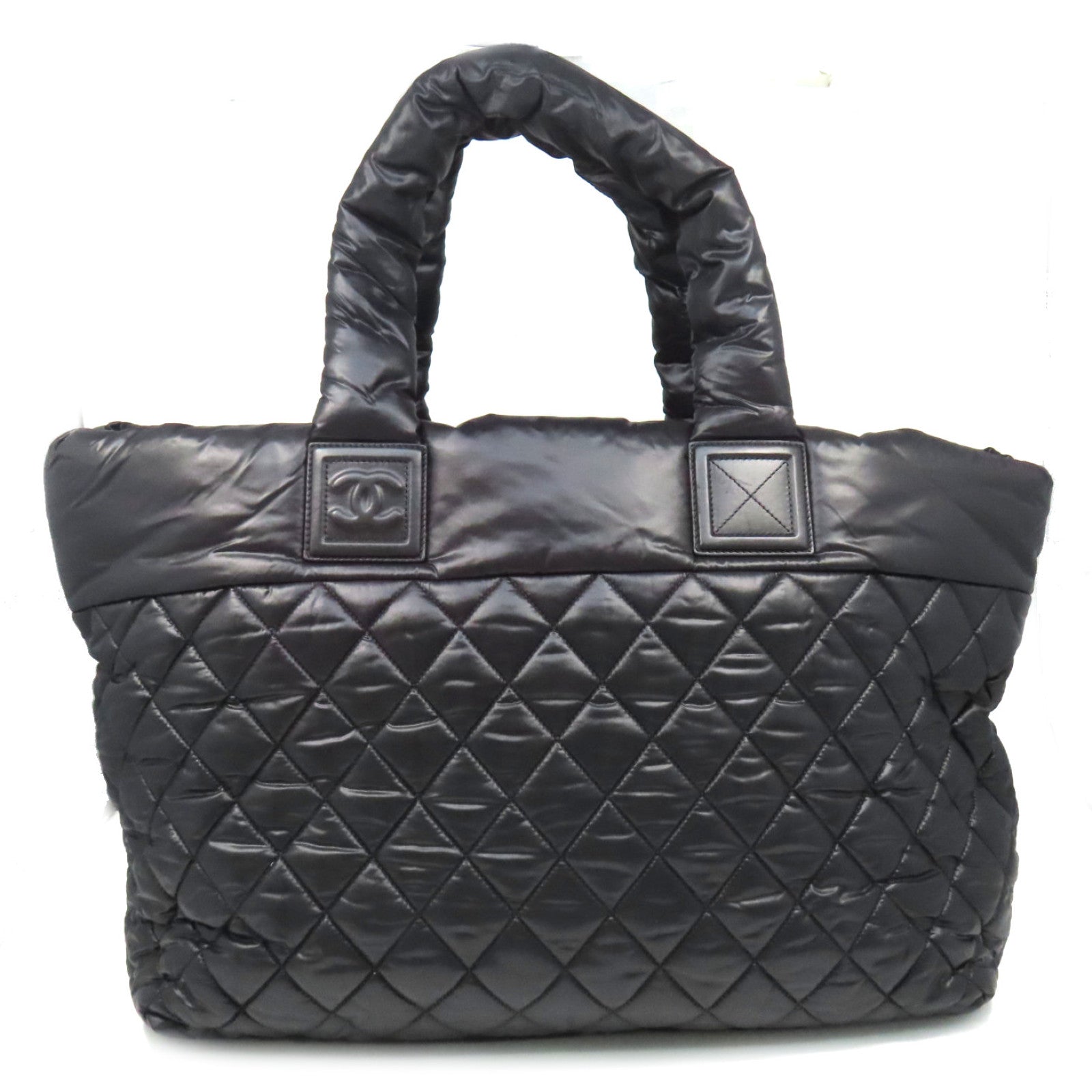 CHANEL 菱格尼龍Coco Cocoon Shoulder Bag肩背袋黑色