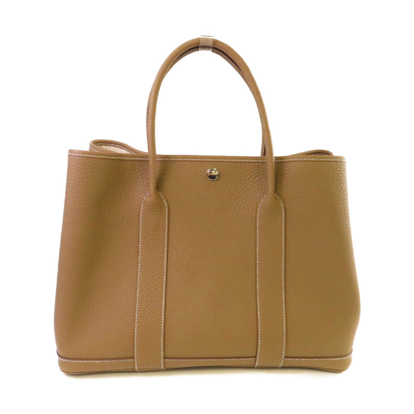 HERMES Negonda皮革Garden Party PM Tote Bag銀扣手挽袋Etoupe大象灰色