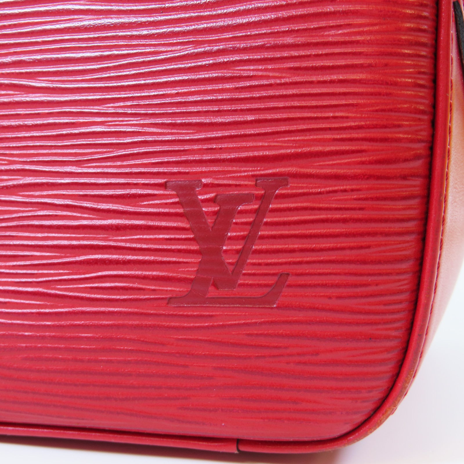 LOUIS VUITTON Epi Sablon金扣手挽袋紅色