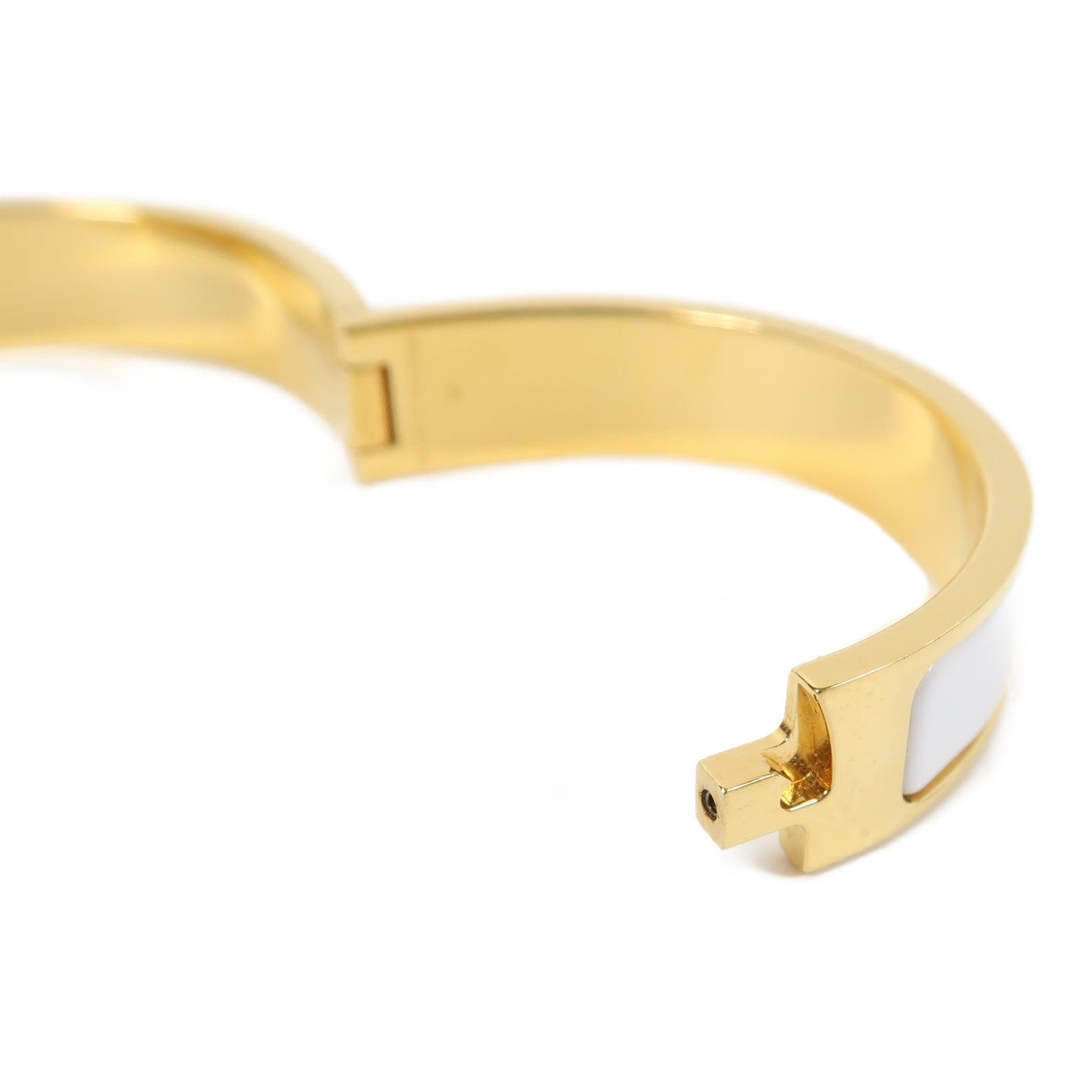 HERMES 金屬Clic H手鐲白色