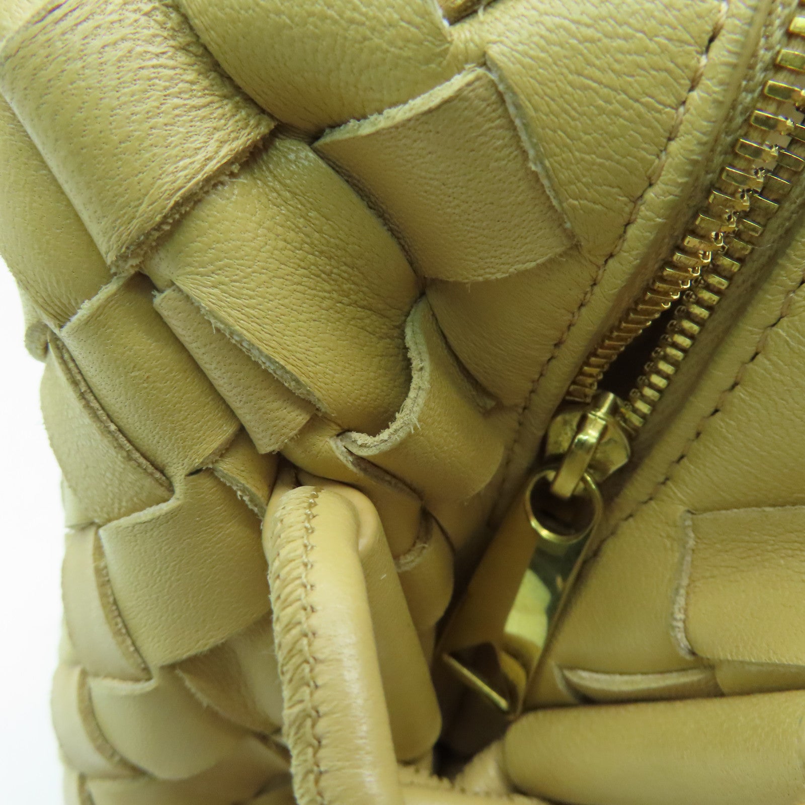 BOTTEGA VENETA Leather Small Loop Camera Bag Gold Buckle Beige